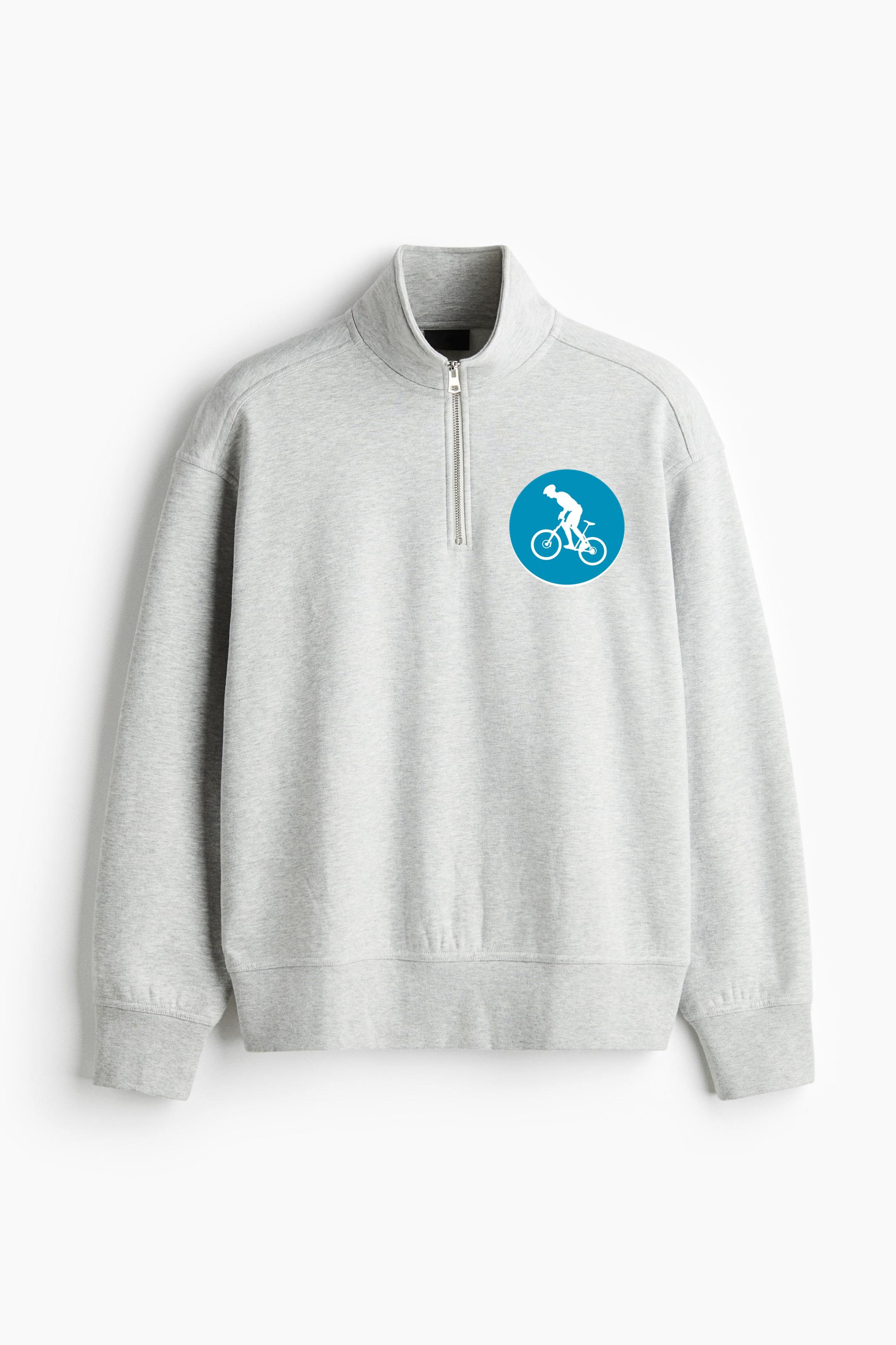 Bmx Sport Circle Icon Loose-Fit Sweatshirt Collar Jacket
