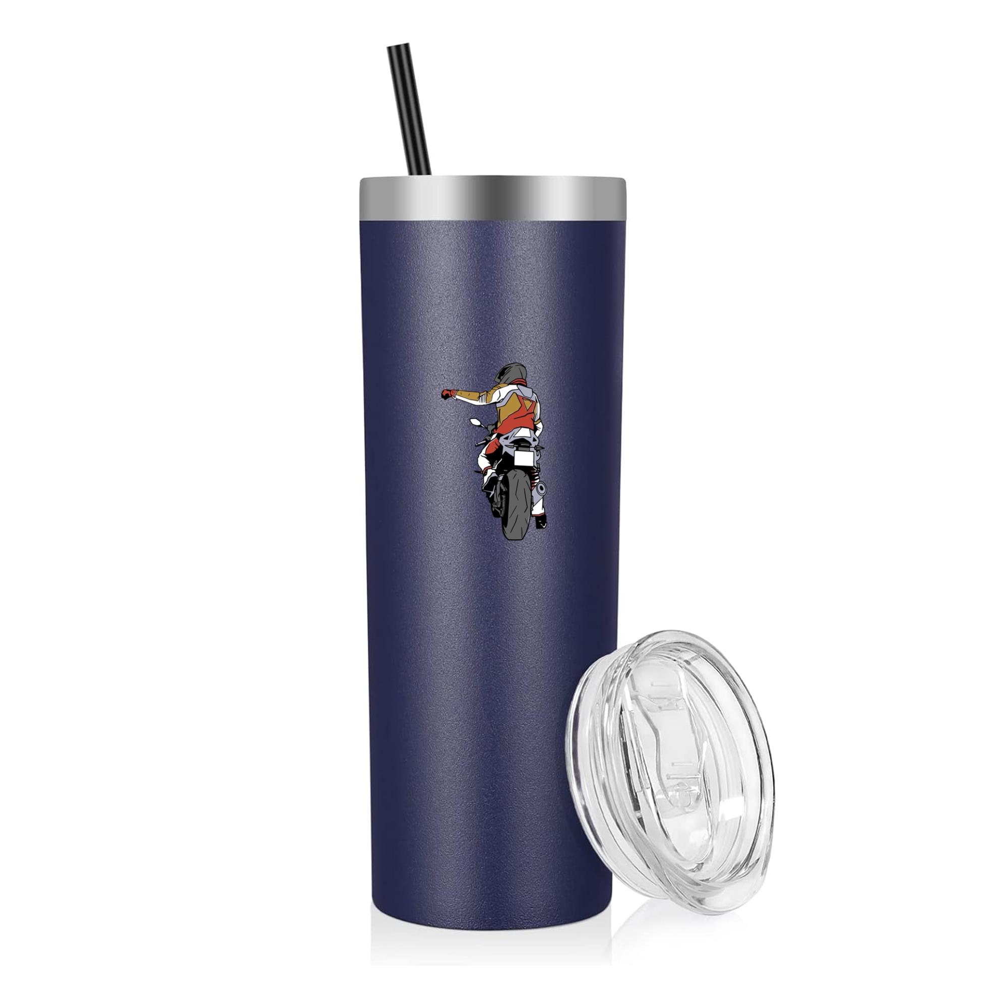 Motorcycle Man Illustration 20oz Stainless Steel Tumbler