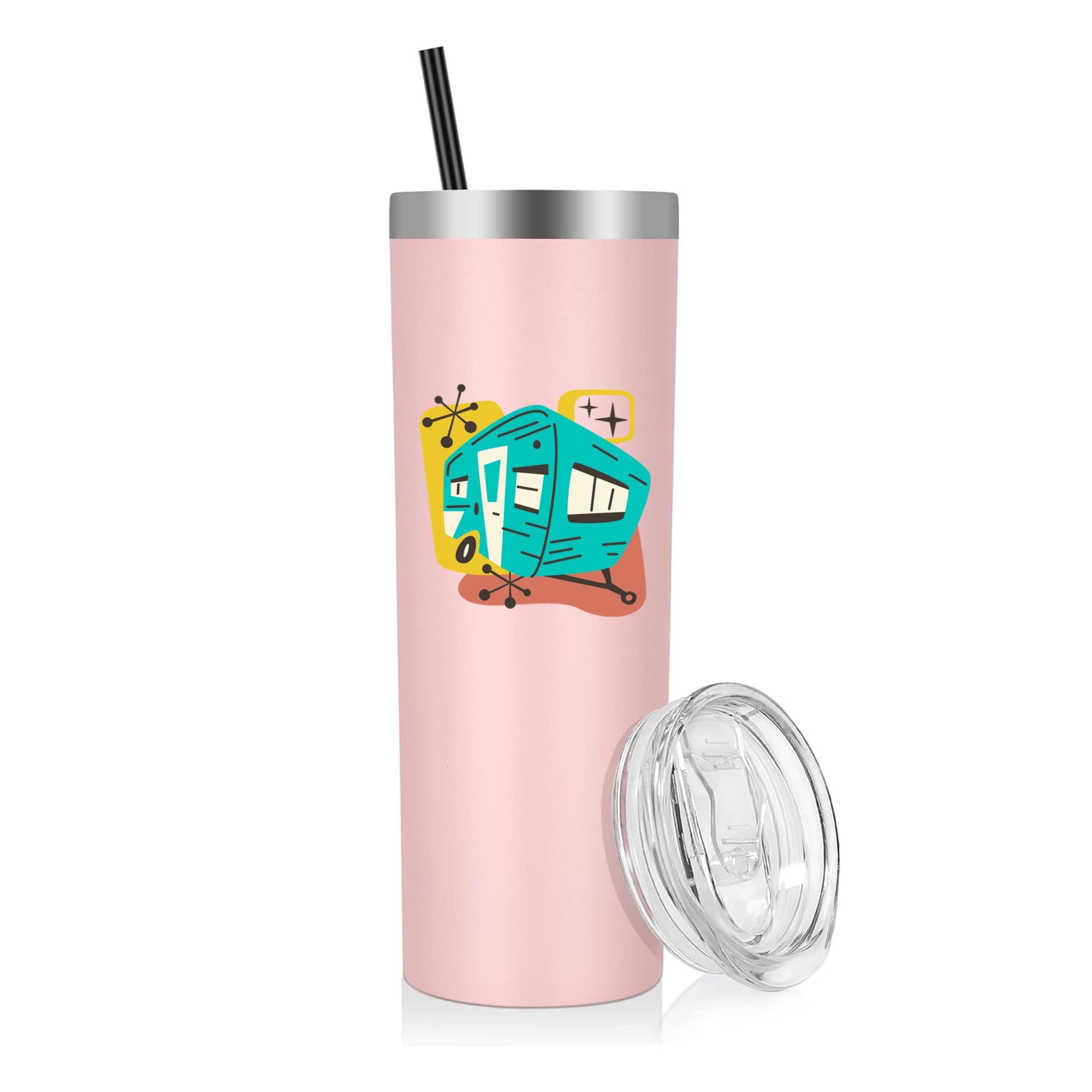 Motorhome Retro Transport Vehicle 20oz Stainless Steel Tumbler - Image 3
