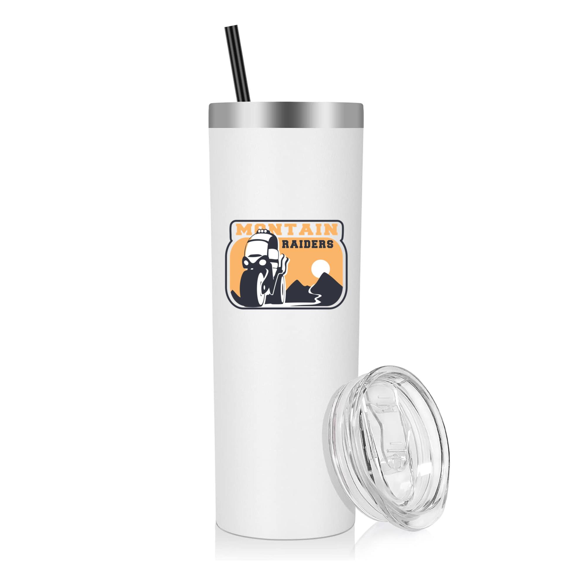 Mountain Riders Motorbike Badge 20oz Stainless Steel Tumbler - Image 4