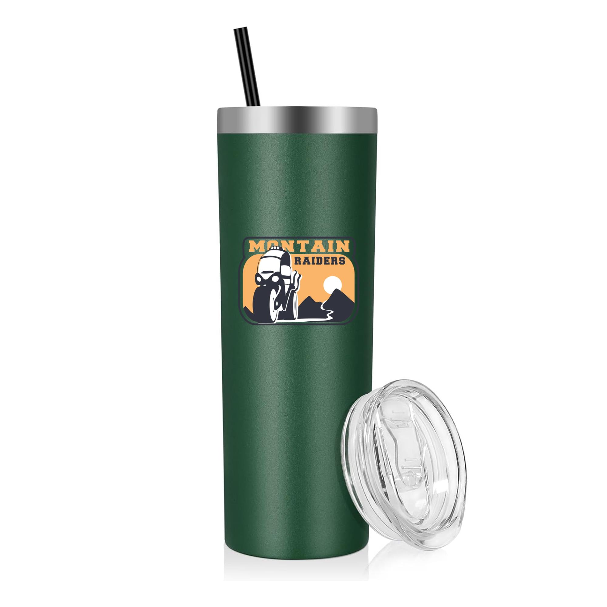 Mountain Riders Motorbike Badge 20oz Stainless Steel Tumbler - Image 5