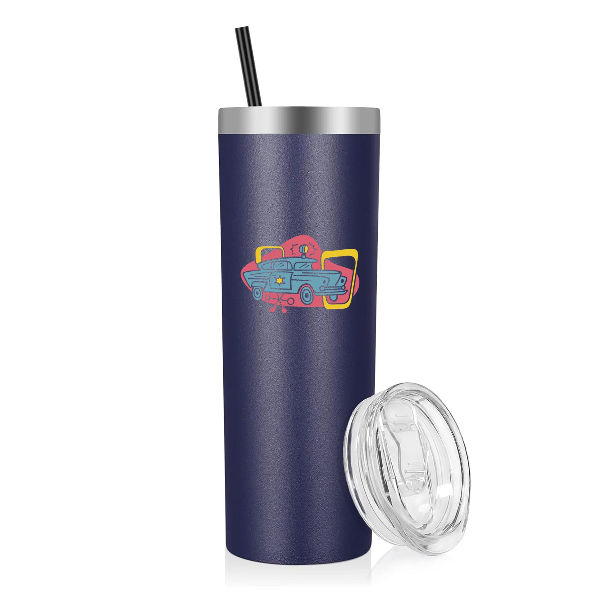 Police Car Retro Transport 20oz Stainless Steel Tumbler