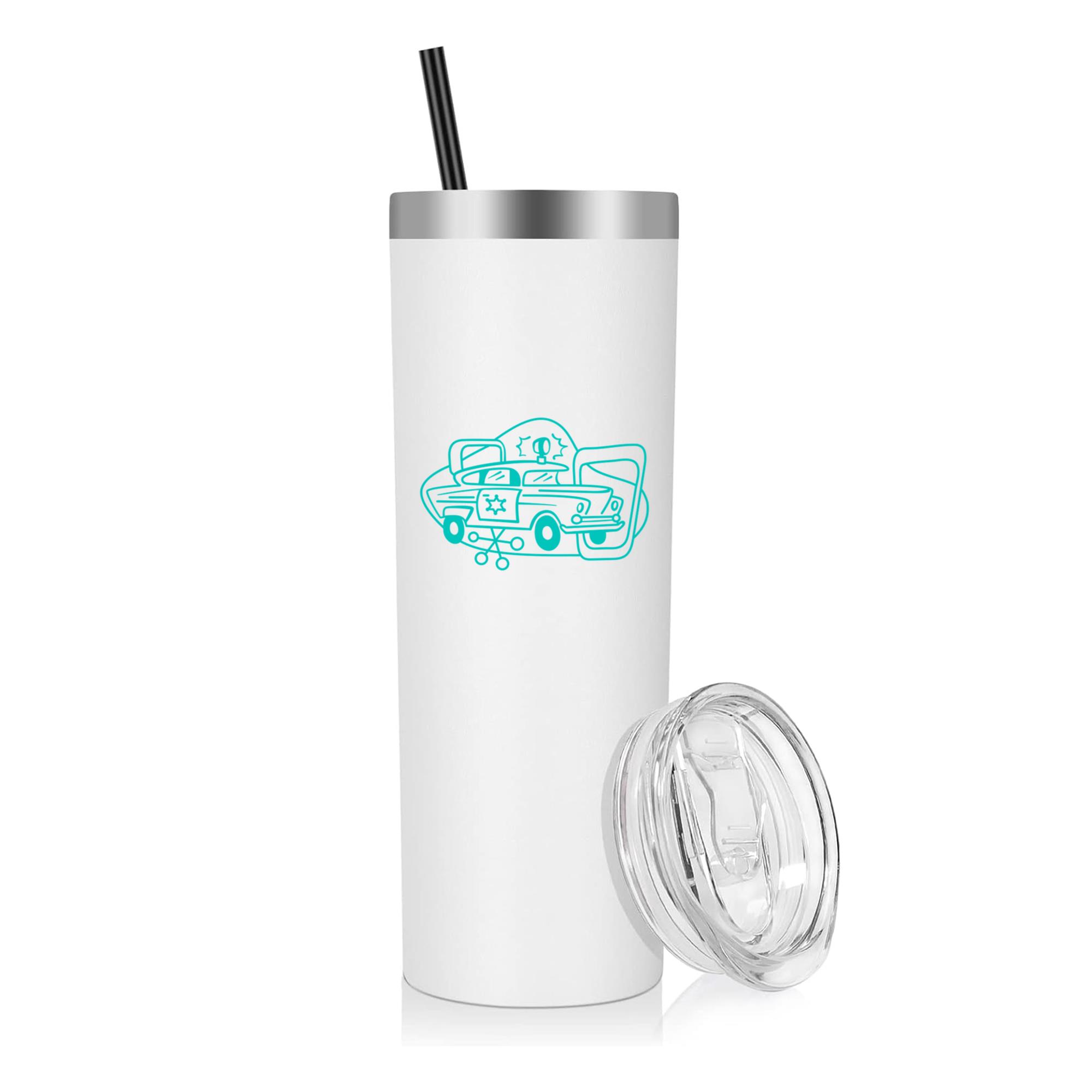 Police Man Retro Simple Transport 20oz Stainless Steel Tumbler - Image 4