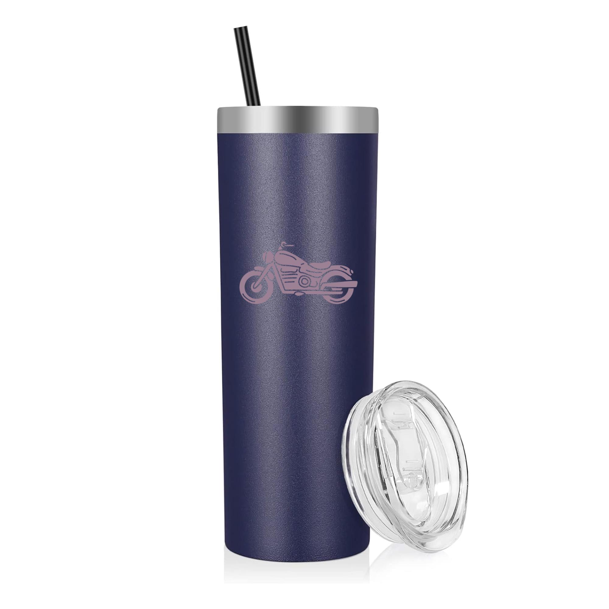 Purple Motorbike Cut Out 20oz Stainless Steel Tumbler