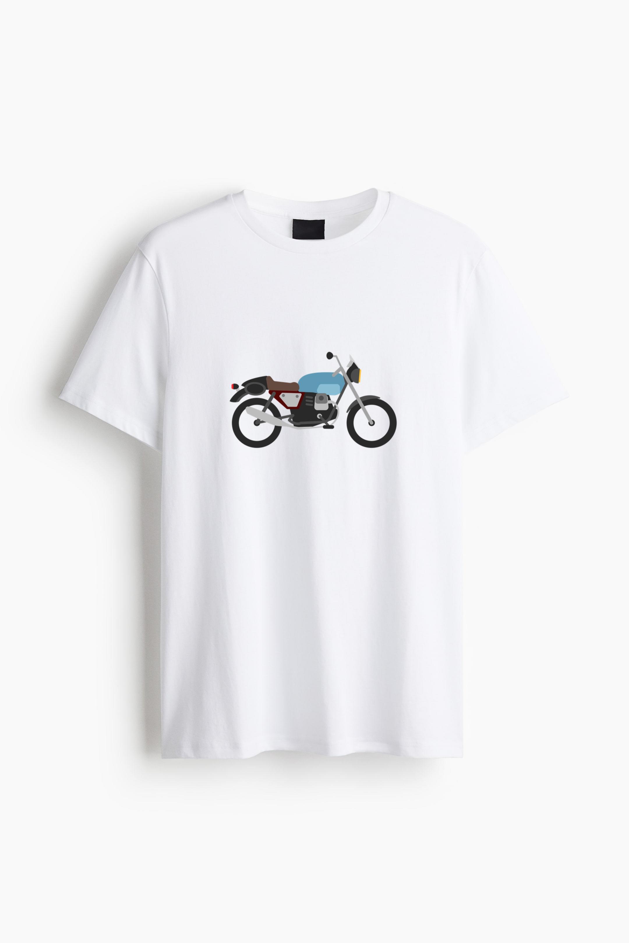 Retro Motorcycle Icon Cotton T-Shirt 