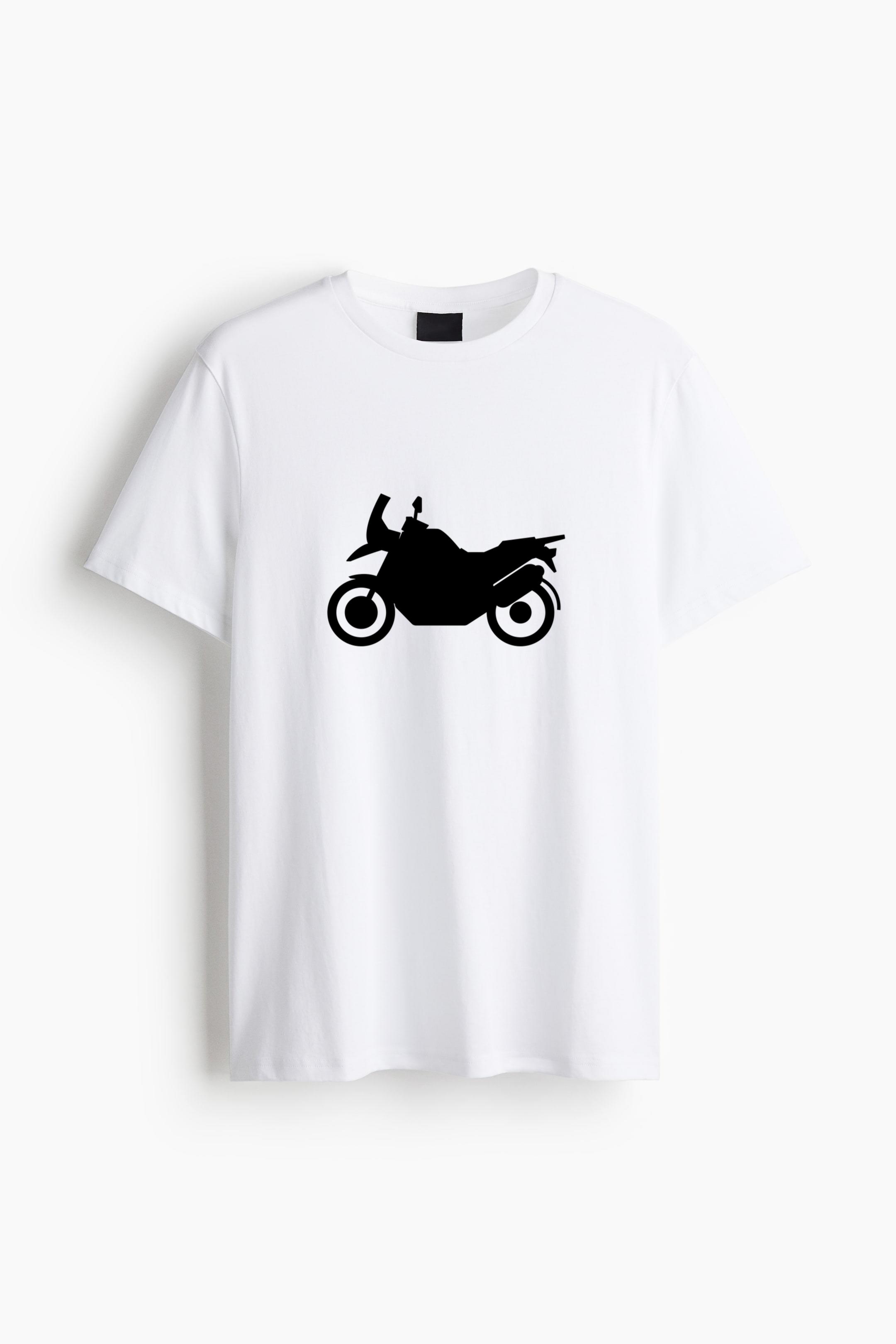 Roadster Motorcycle Silhouette Cotton T-Shirt 