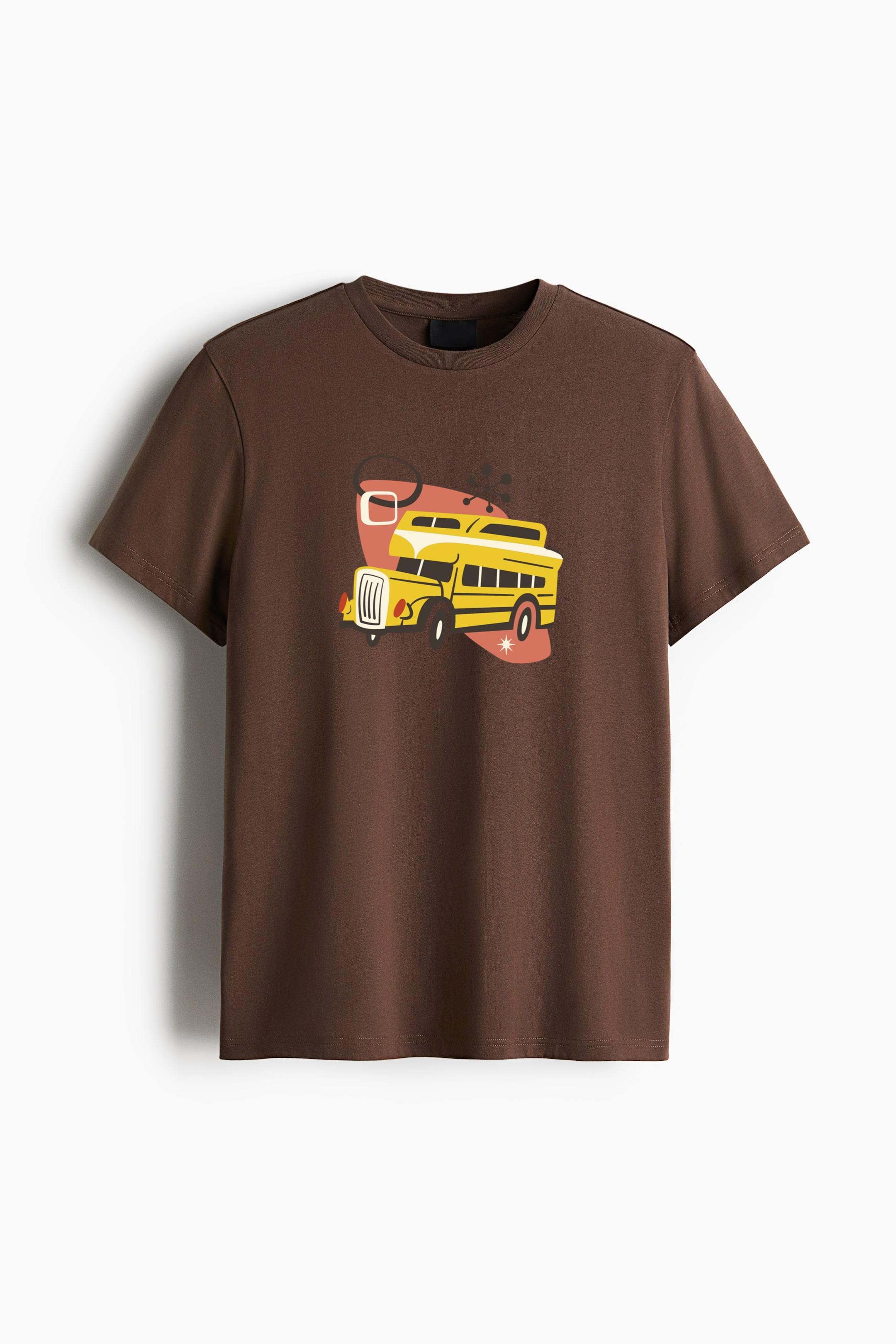 School Bus Retro Transport Vehicle Cotton T-Shirt - Image 2