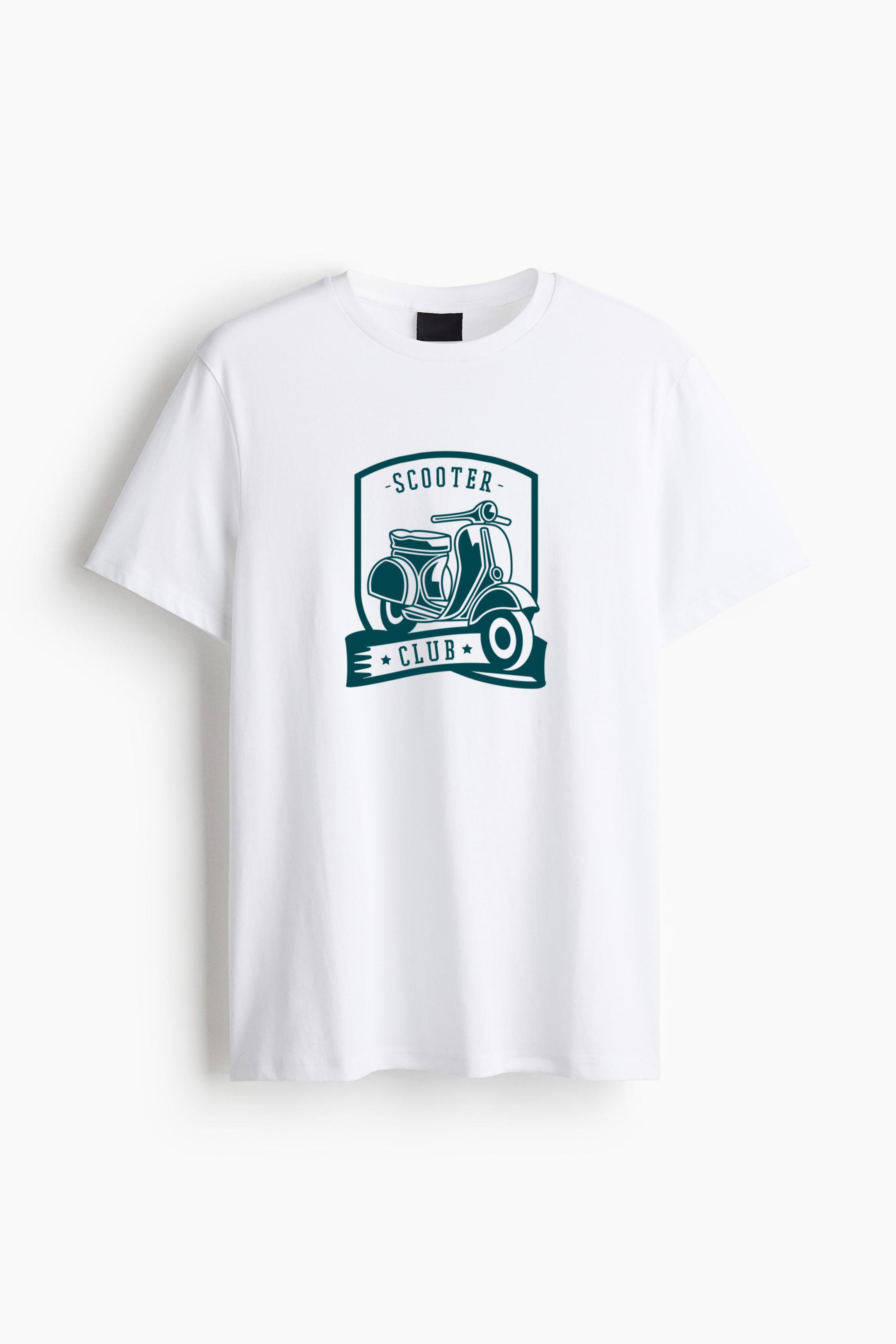 Scooter Club Badge Cotton T-Shirt 