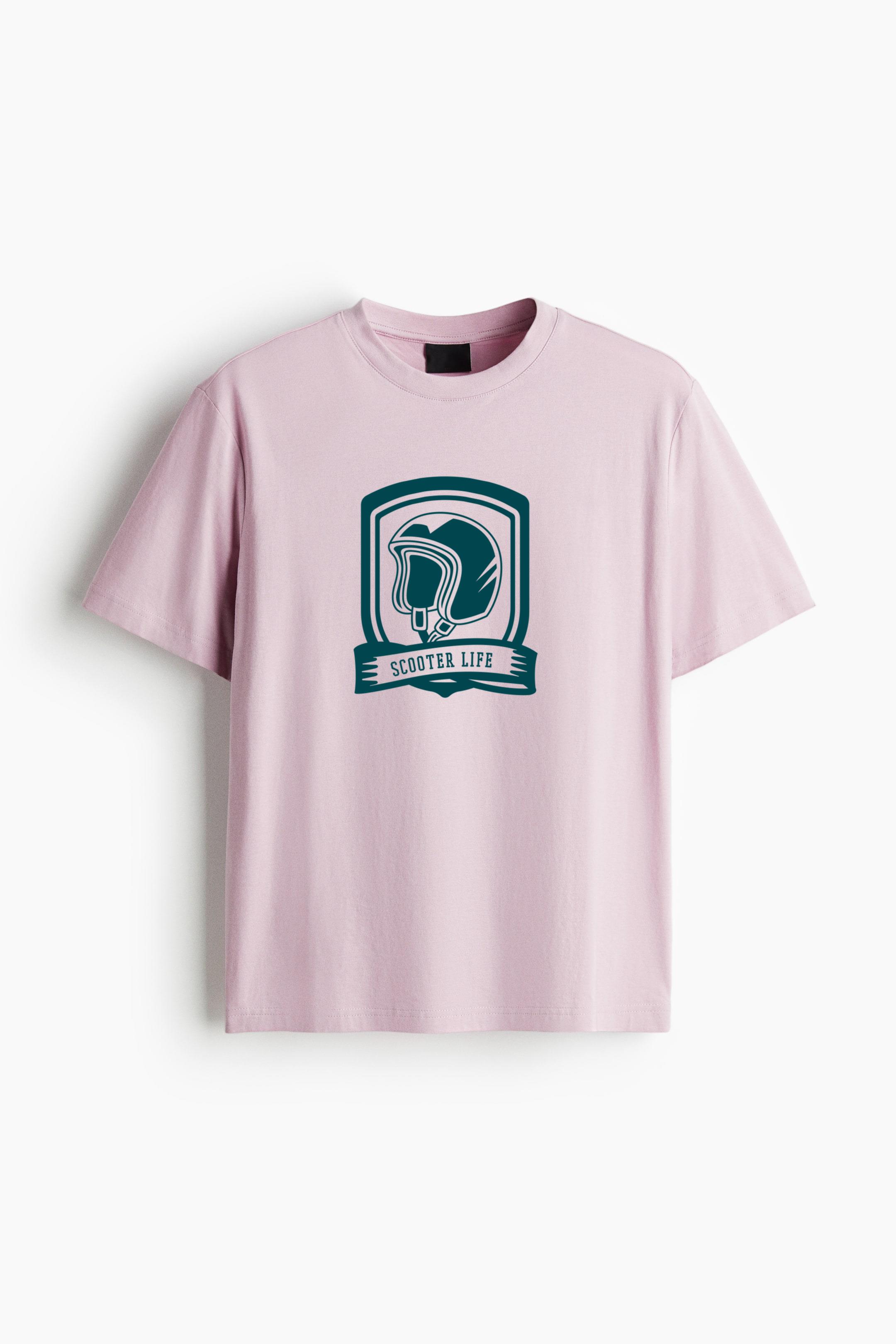Scooter Life Helmet Badge Cotton T-Shirt - Image 3