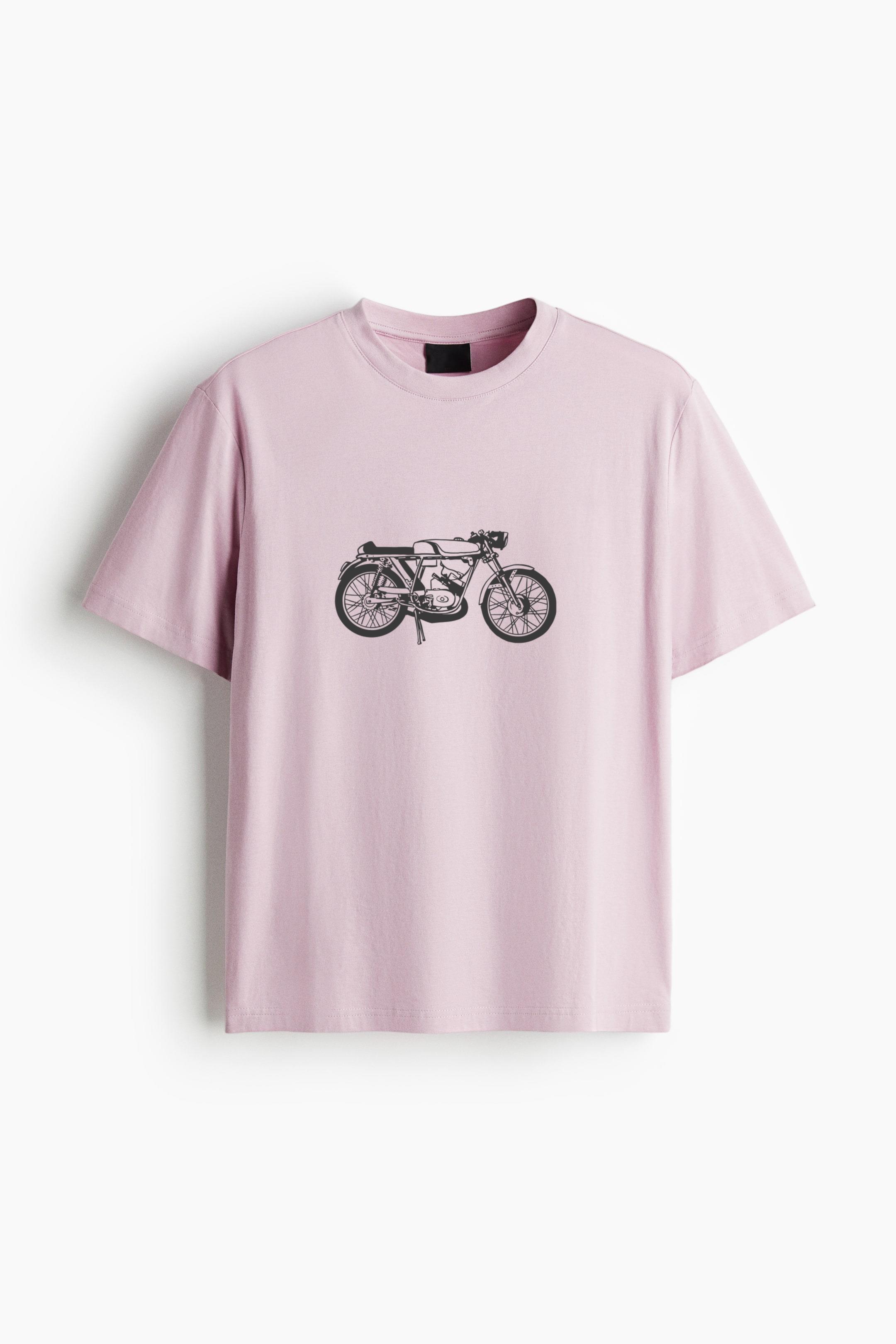 Scooter Motorbike Filled Stroke Cotton T-Shirt - Image 3