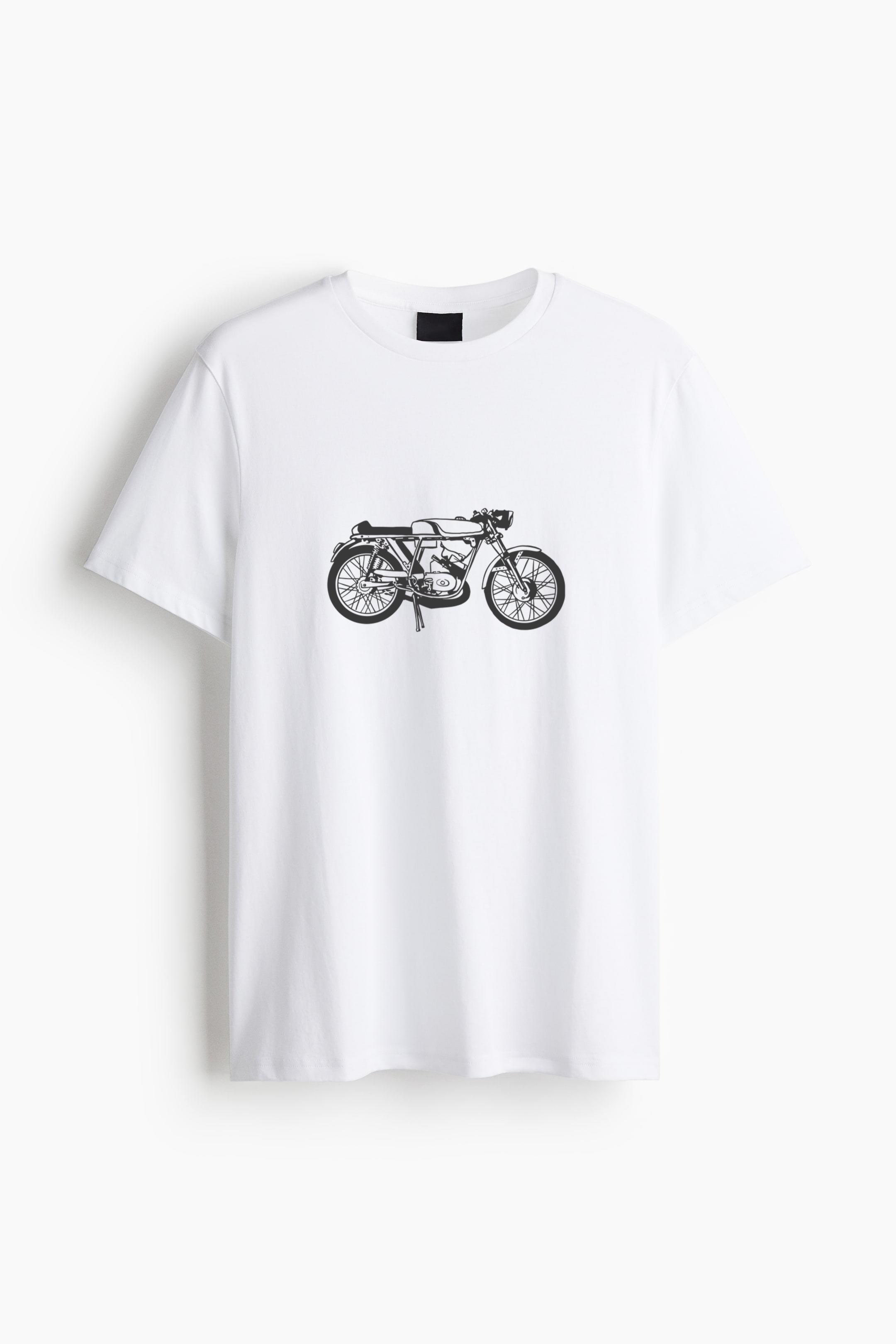 Scooter Motorbike Filled Stroke Cotton T-Shirt 