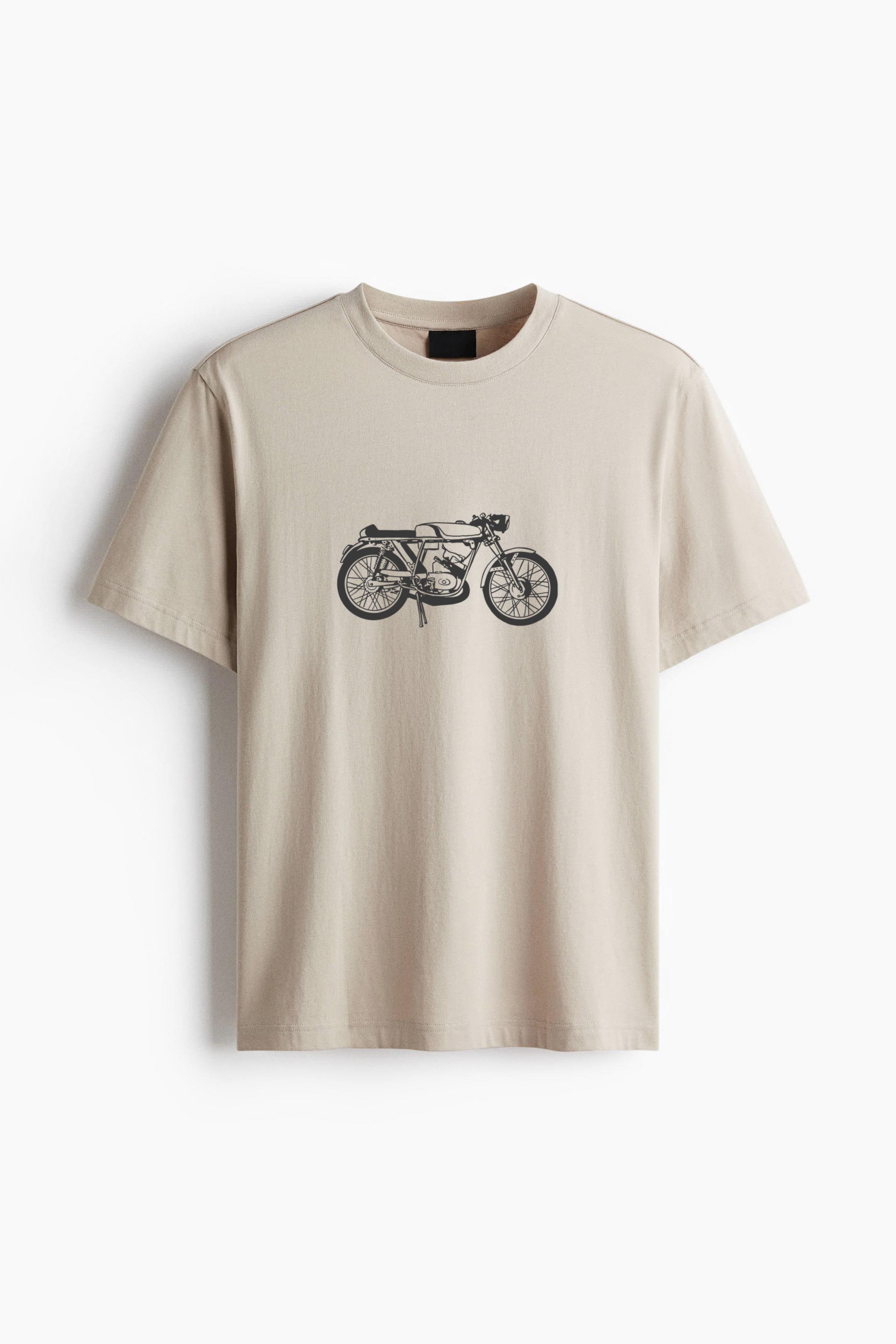 Scooter Motorbike Filled Stroke Cotton T-Shirt - Image 4