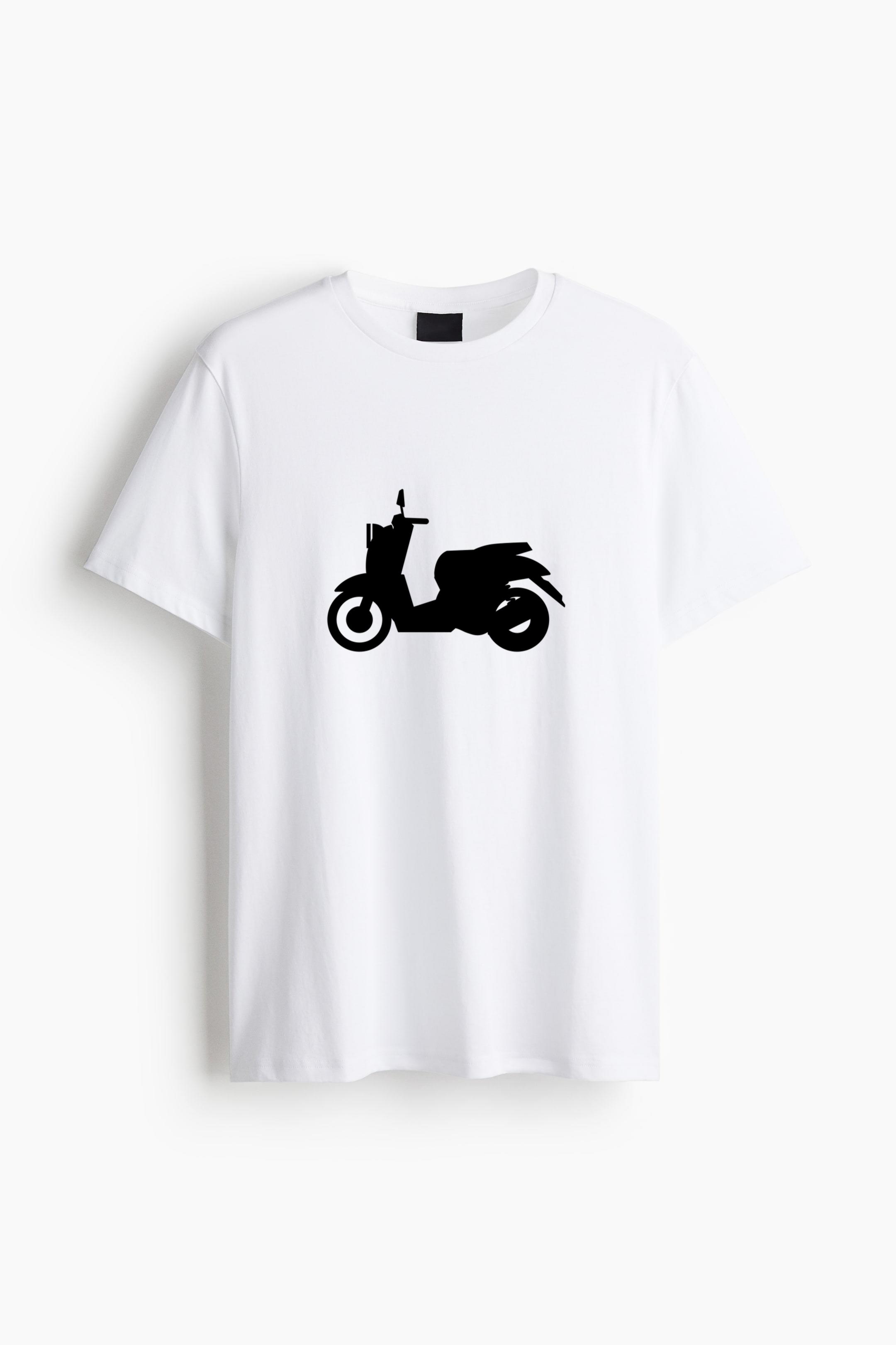 Scooter Motorbike Silhouette Cotton T-Shirt 