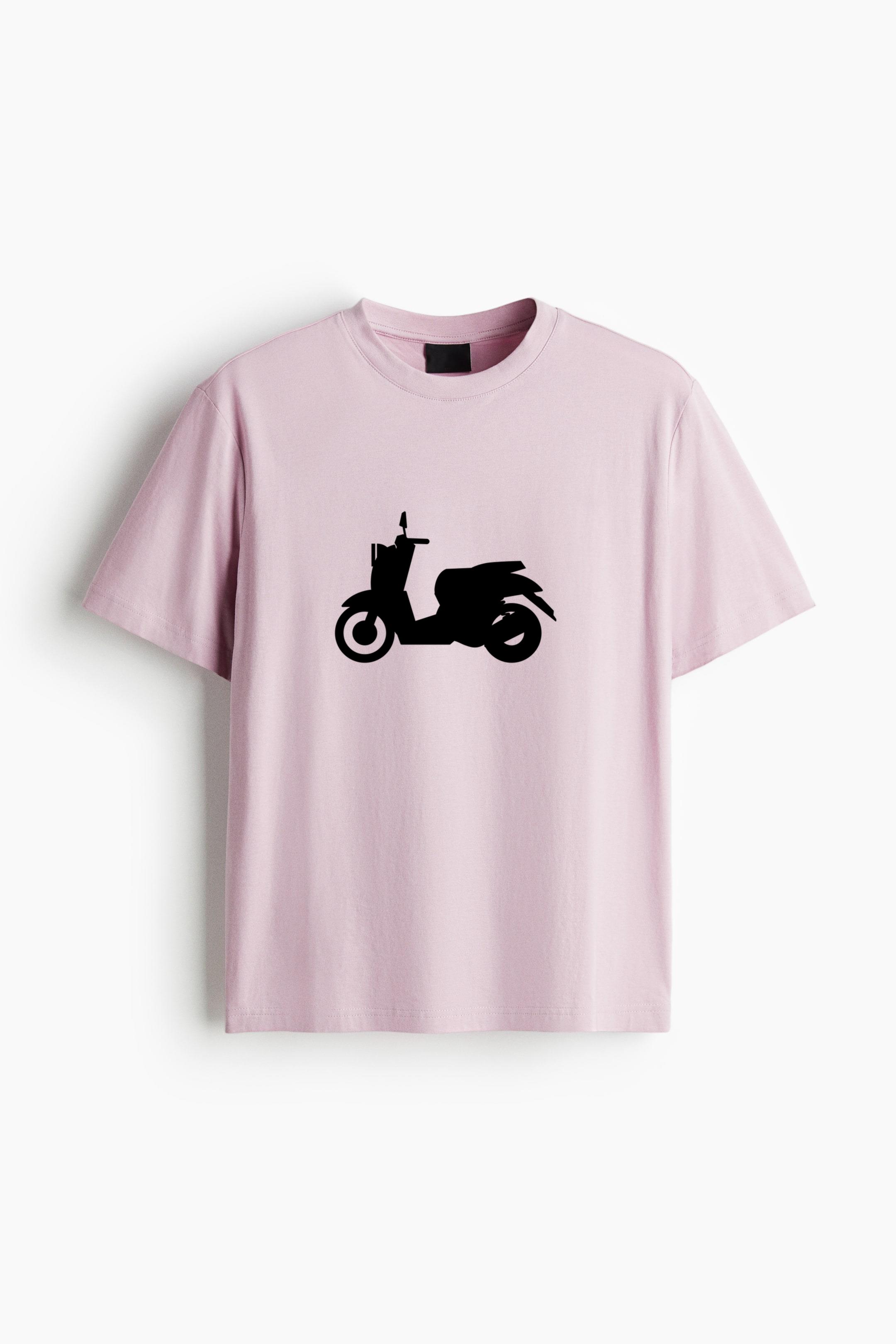 Scooter Motorbike Silhouette Cotton T-Shirt - Image 3
