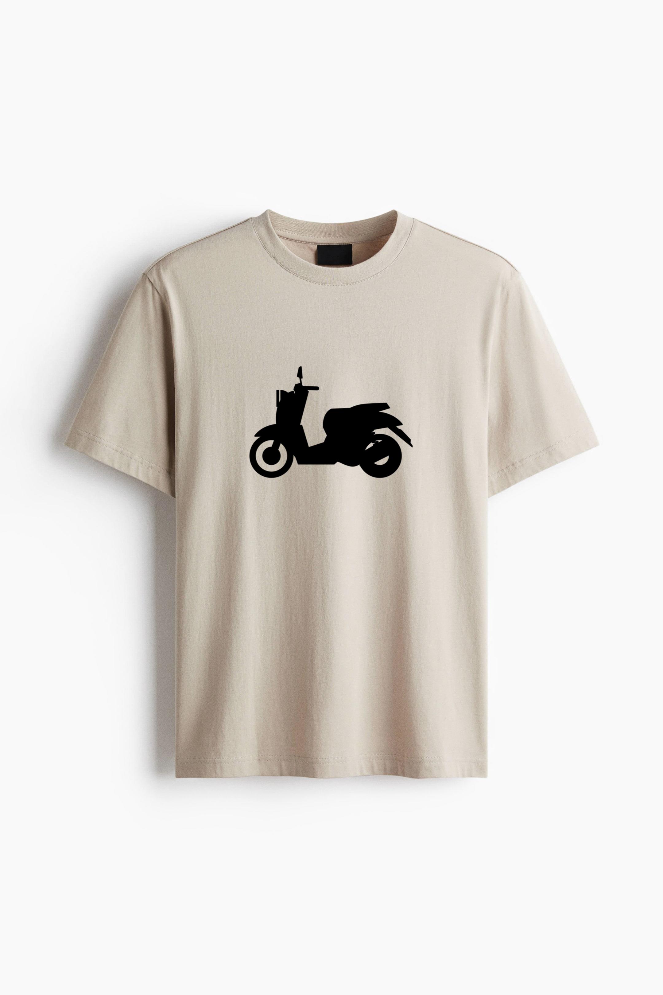 Scooter Motorbike Silhouette Cotton T-Shirt - Image 4