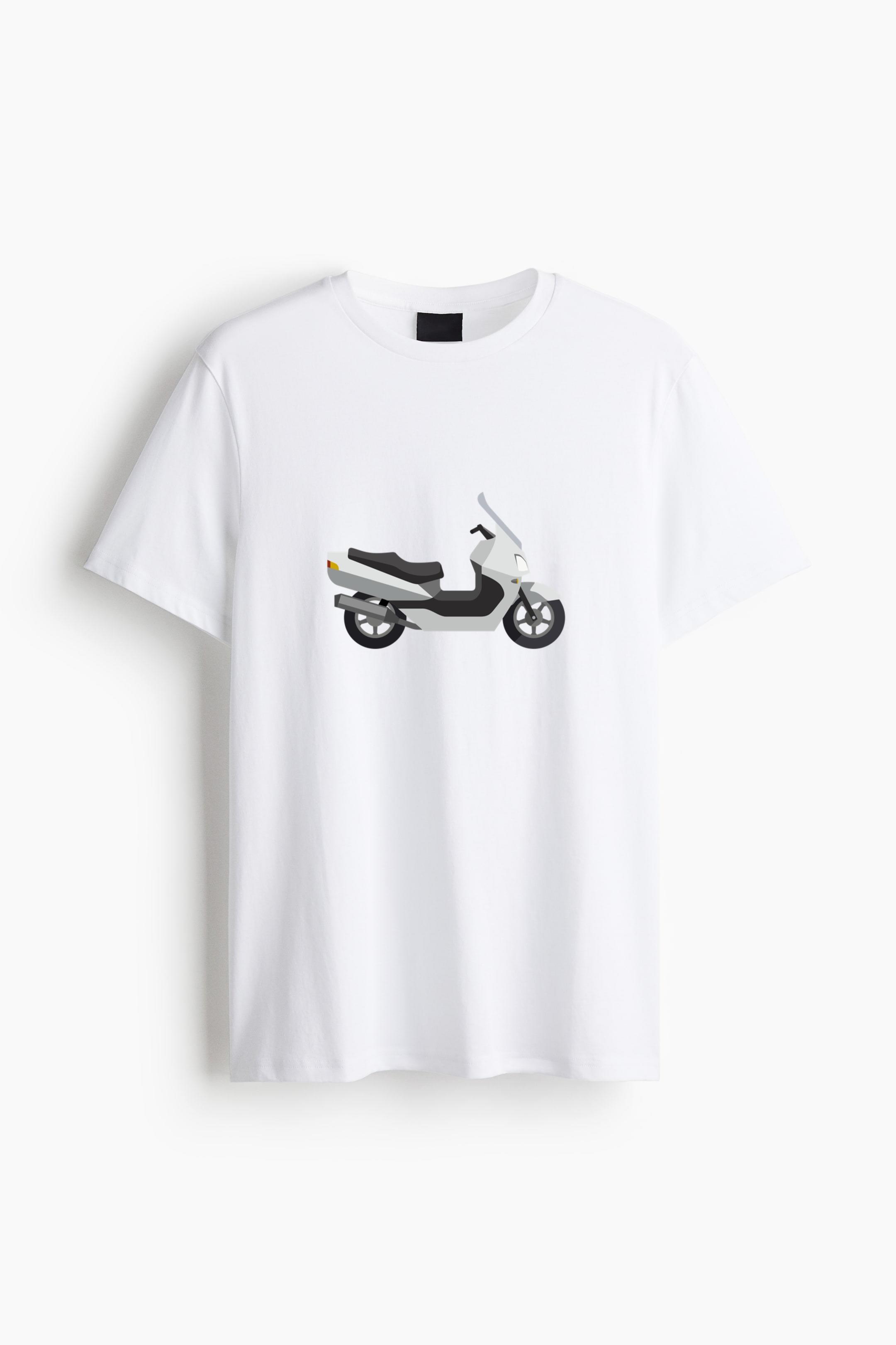 Scooter Motorcycle Icon Cotton T-Shirt 