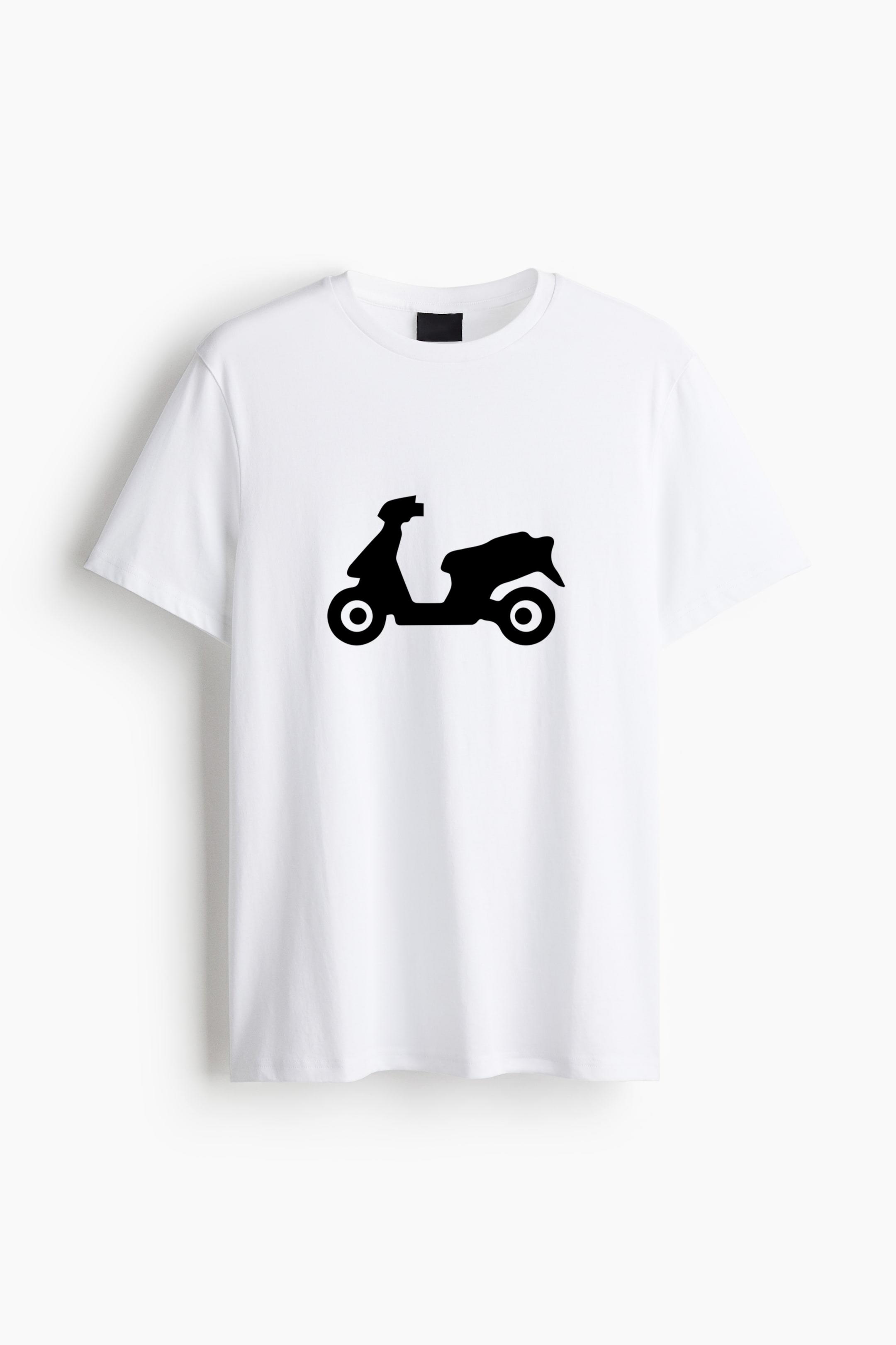 Scooter Motorcycle Silhouette Cotton T-Shirt 