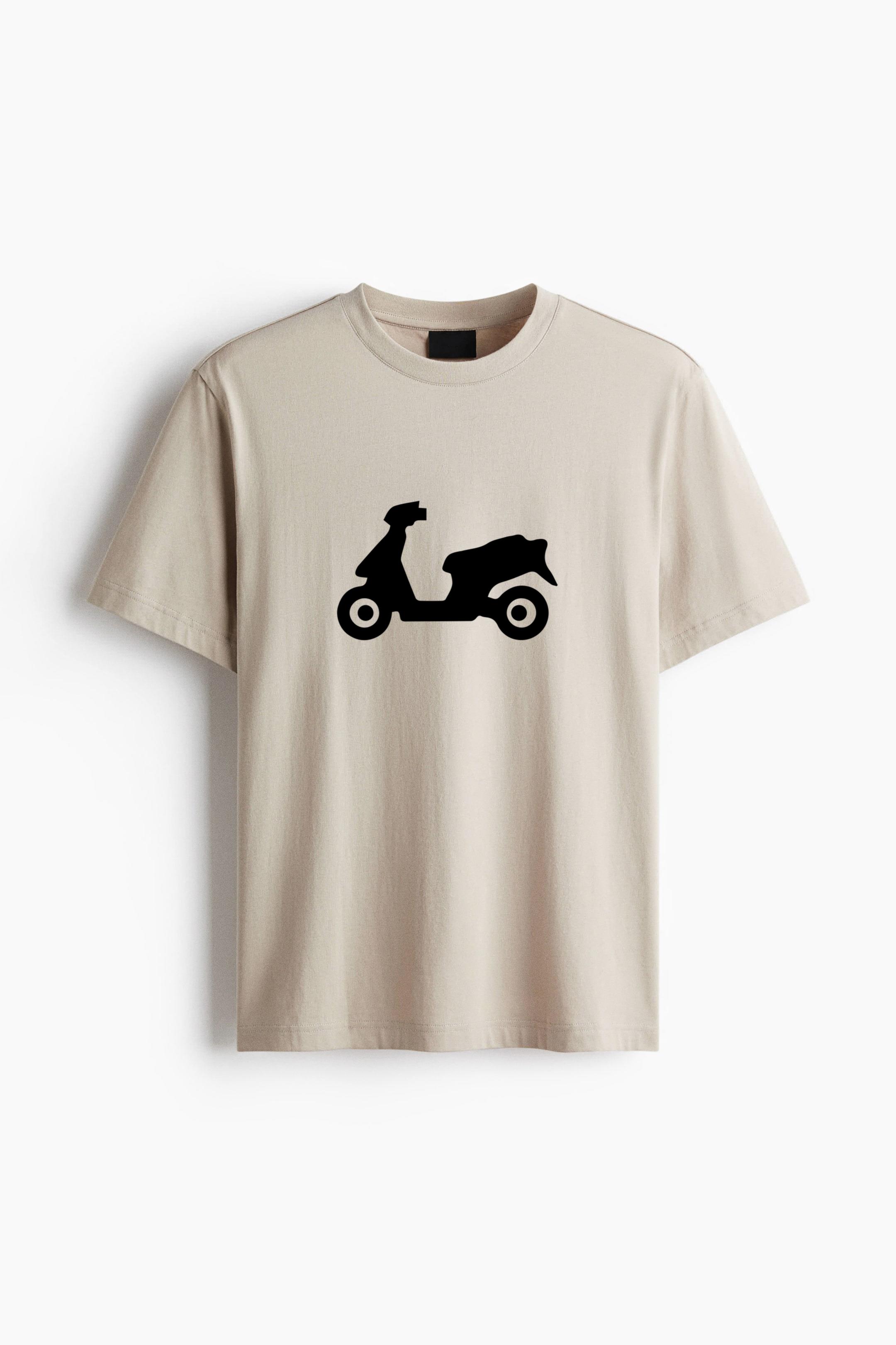 Scooter Motorcycle Silhouette Cotton T-Shirt - Image 4