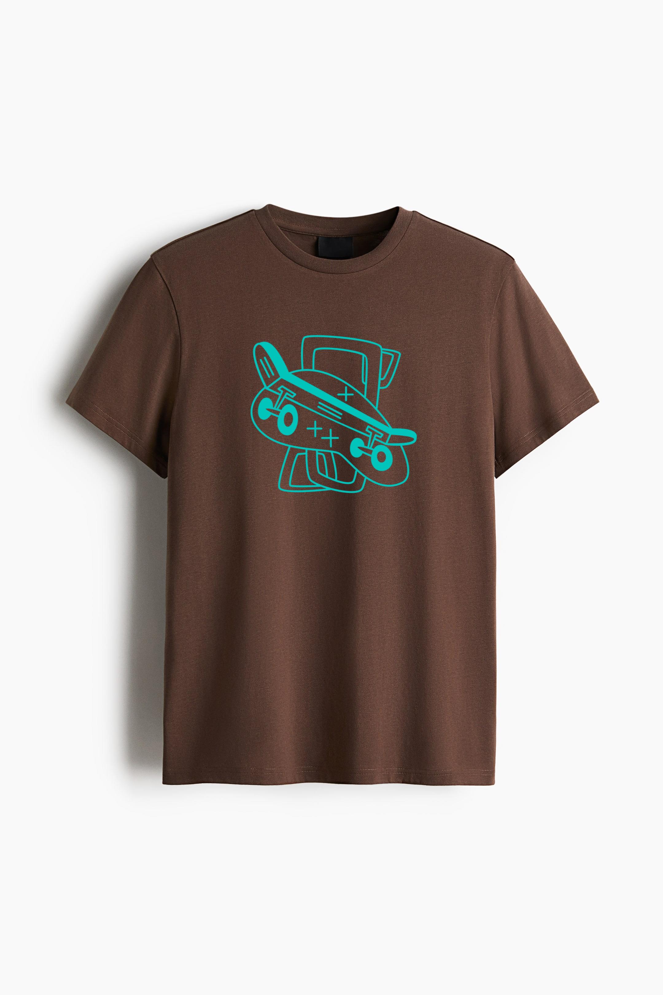 Skateboard Retro Simple Transport Cotton T-Shirt - Image 2