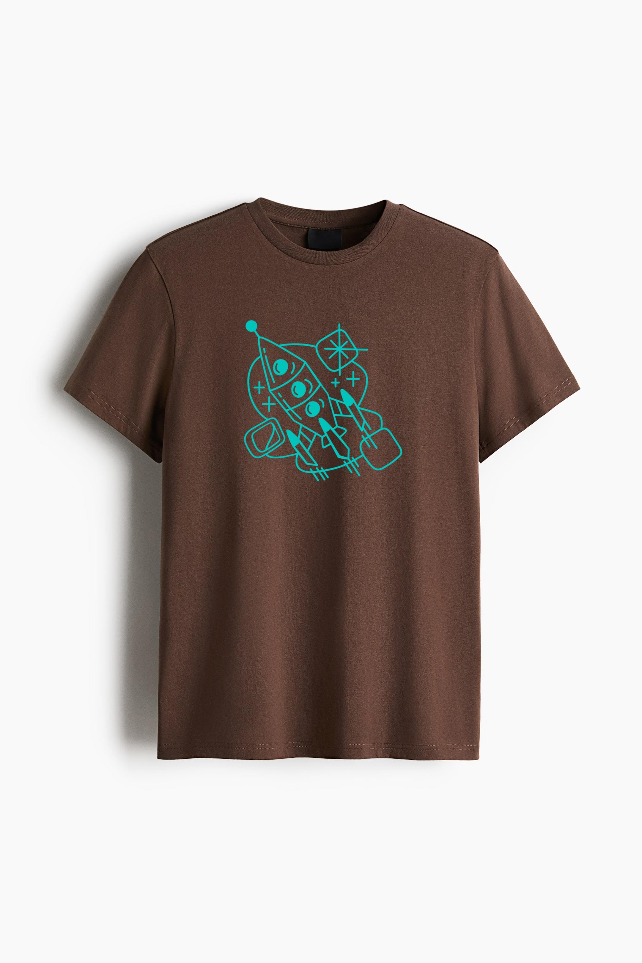 Spaceship Retro Simple Transport Cotton T-Shirt - Image 2