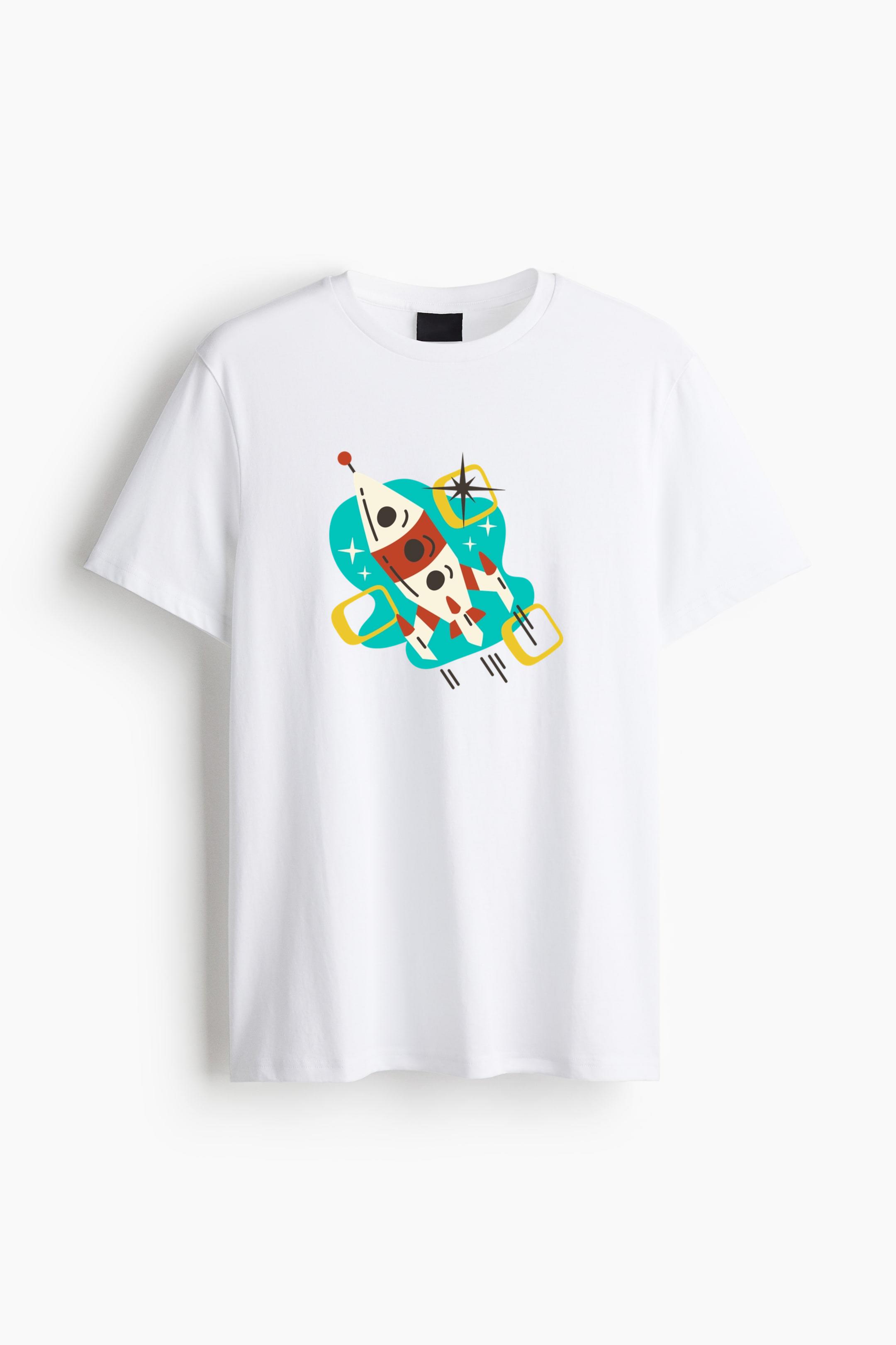Spaceship Retro Transport Vehicle Cotton T-Shirt 