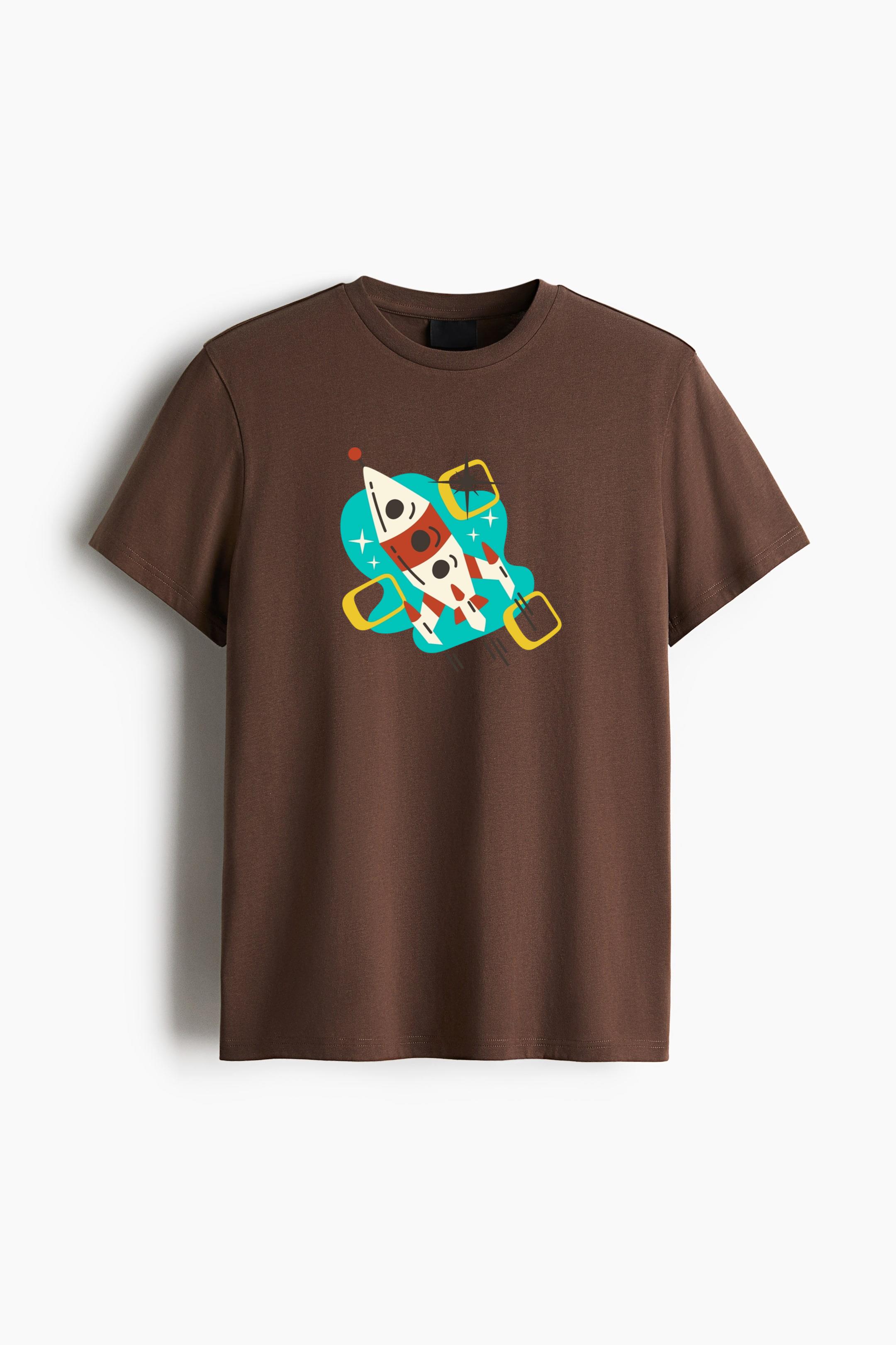 Spaceship Retro Transport Vehicle Cotton T-Shirt - Image 2