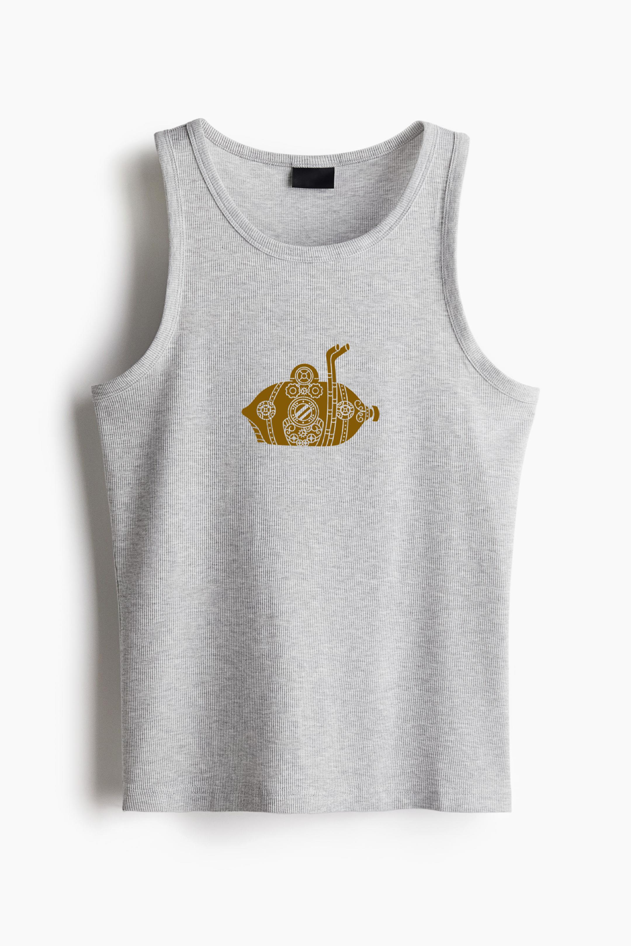 Steampunk Submarine In Brown Classic Unisex Tank Top