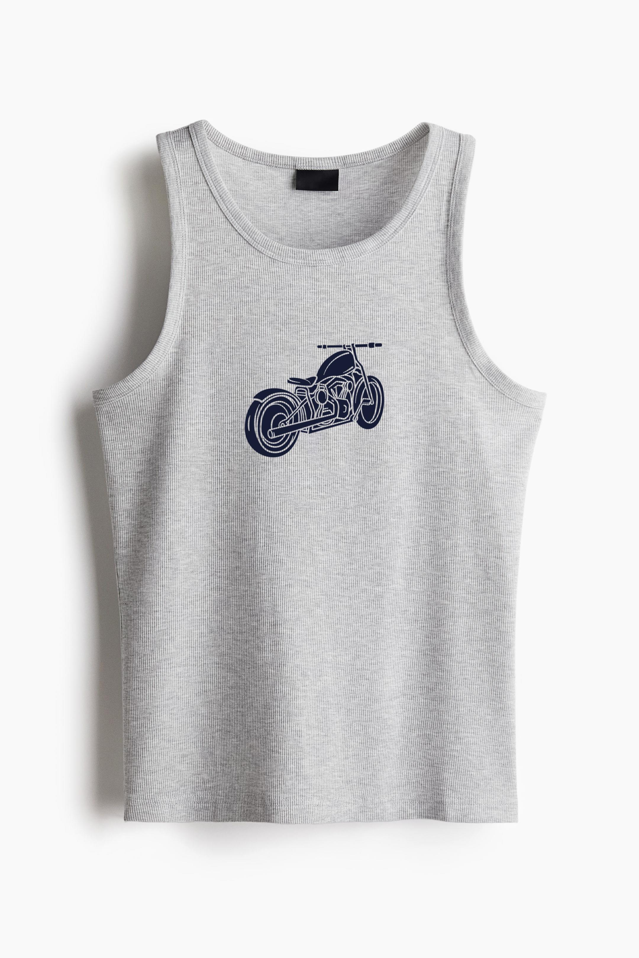 Stylish Motorcycle Line Art Design Classic Unisex Tank Top