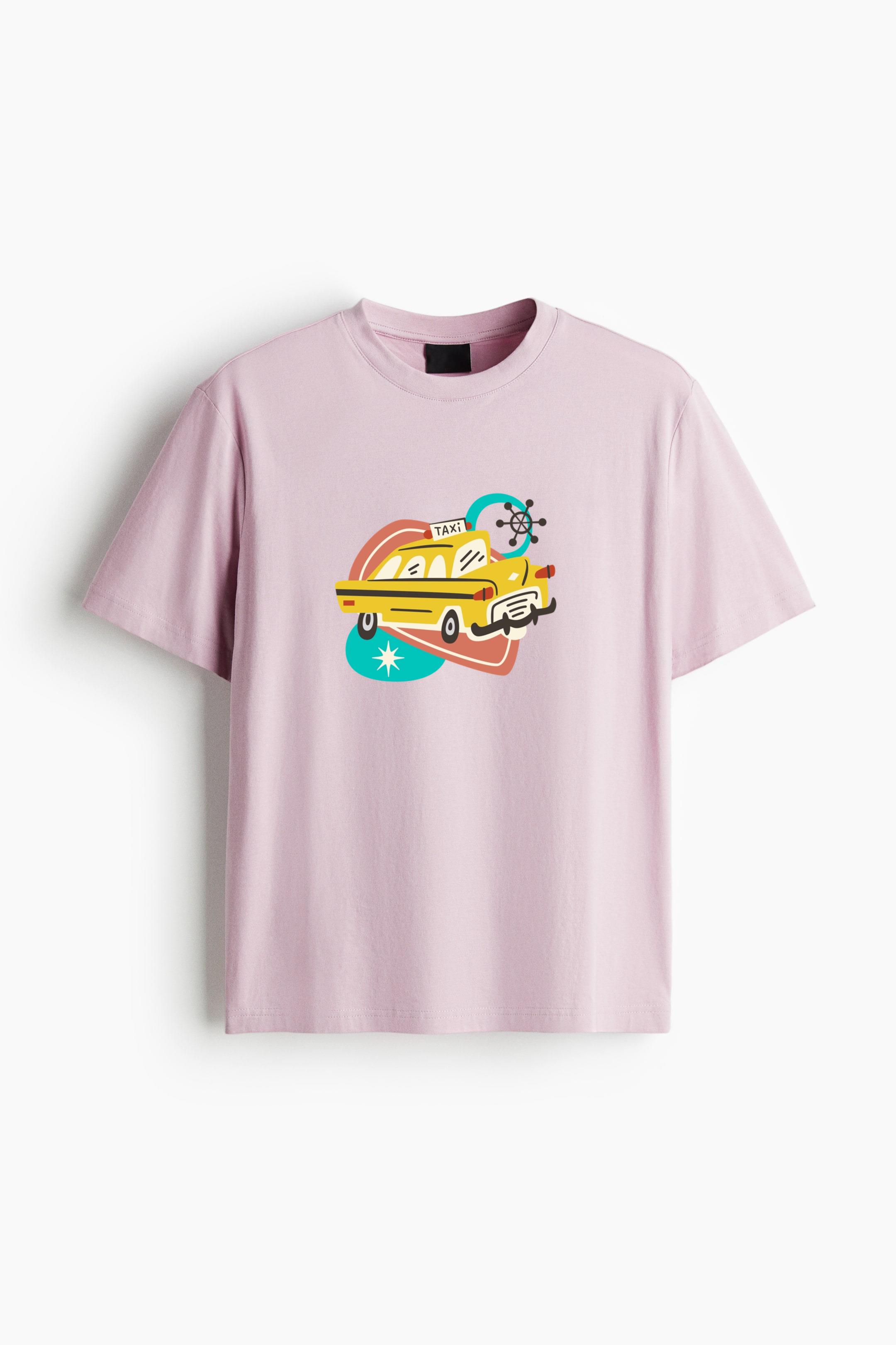 Taxi Car Retro Transport Vehicle Cotton T-Shirt - Image 3
