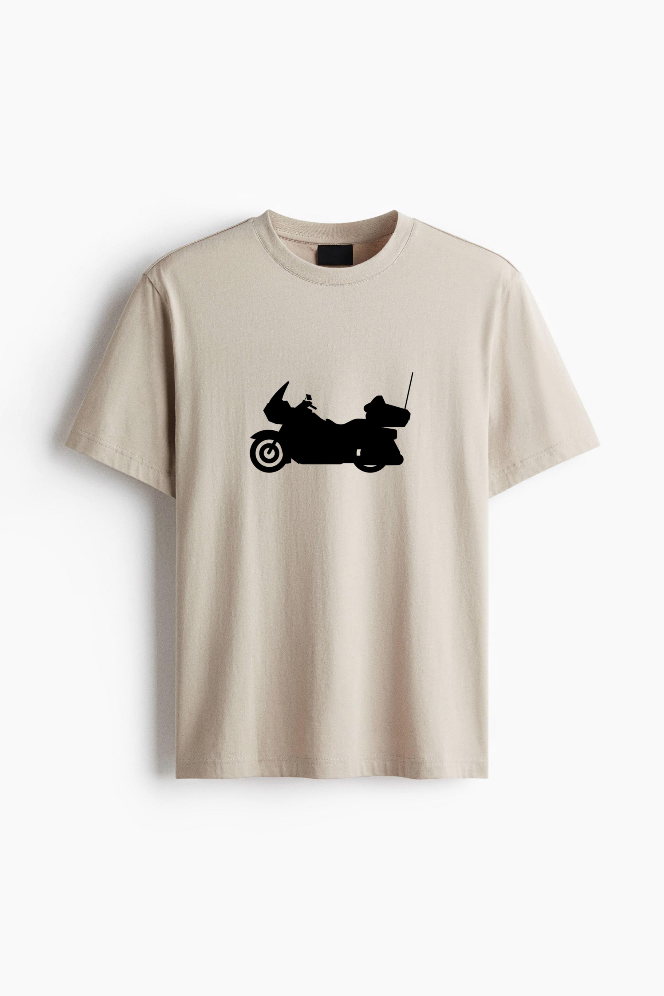 Touring Motorcycle Silhouette Cotton T-Shirt - Image 4