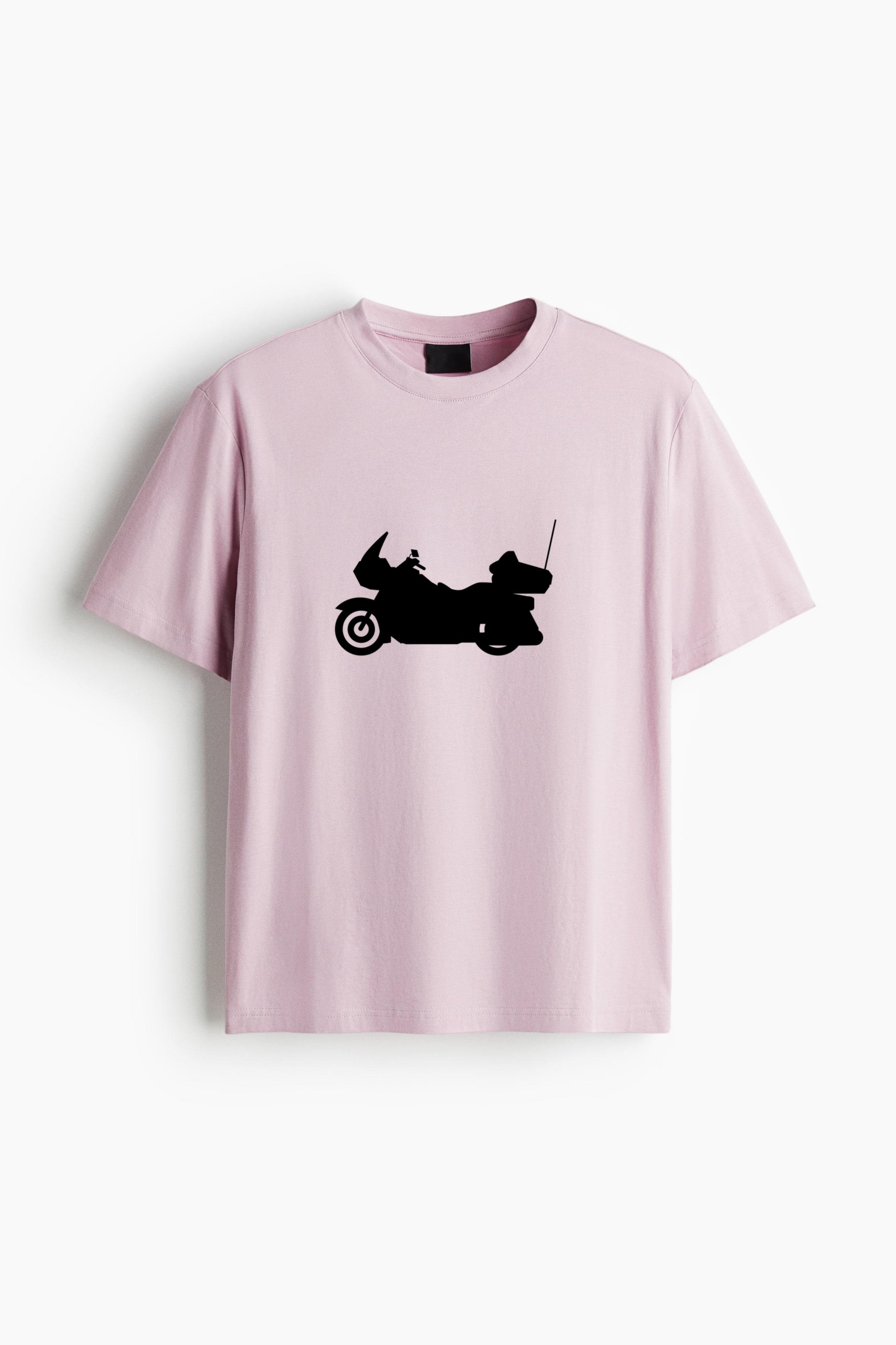 Touring Motorcycle Silhouette Cotton T-Shirt - Image 3