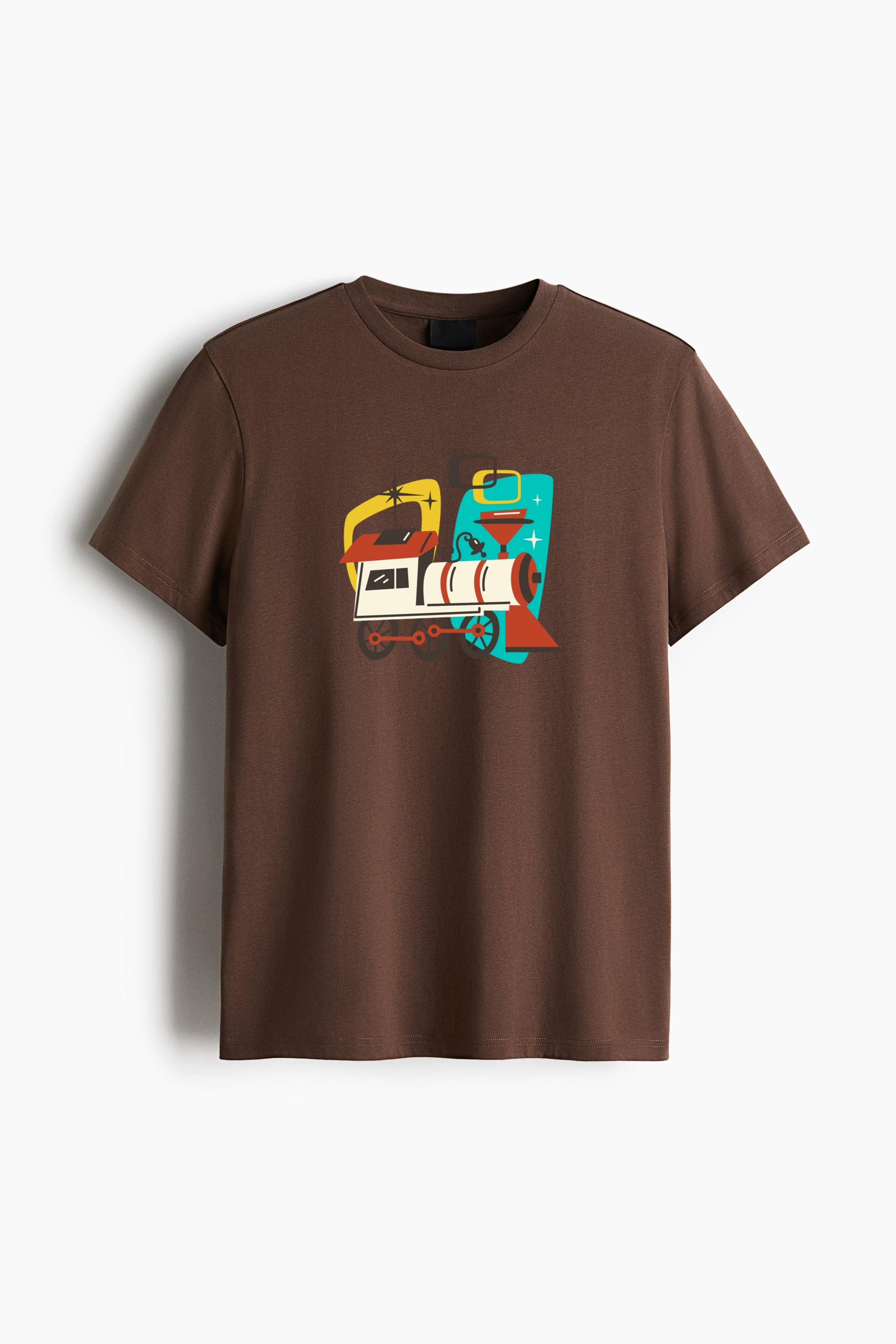 Train Retro Transport Vehicle Cotton T-Shirt - Image 2