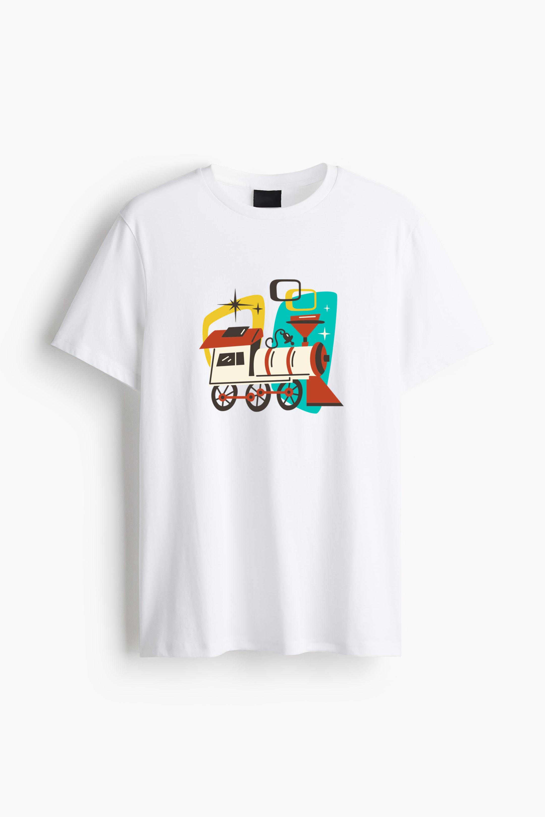 Train Retro Transport Vehicle Cotton T-Shirt 