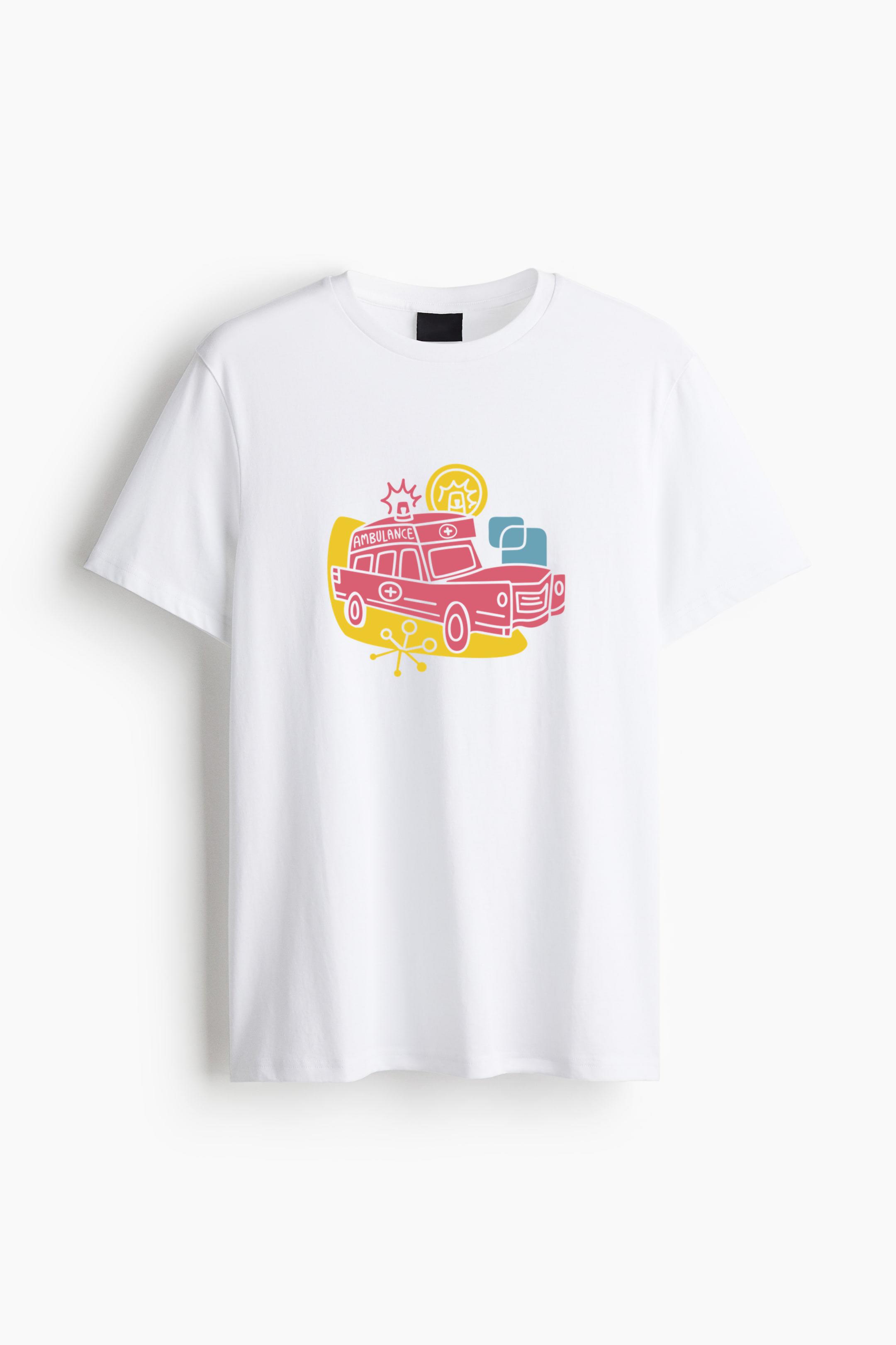 Vehicle Ambulance Retro Transport Cotton T-Shirt 