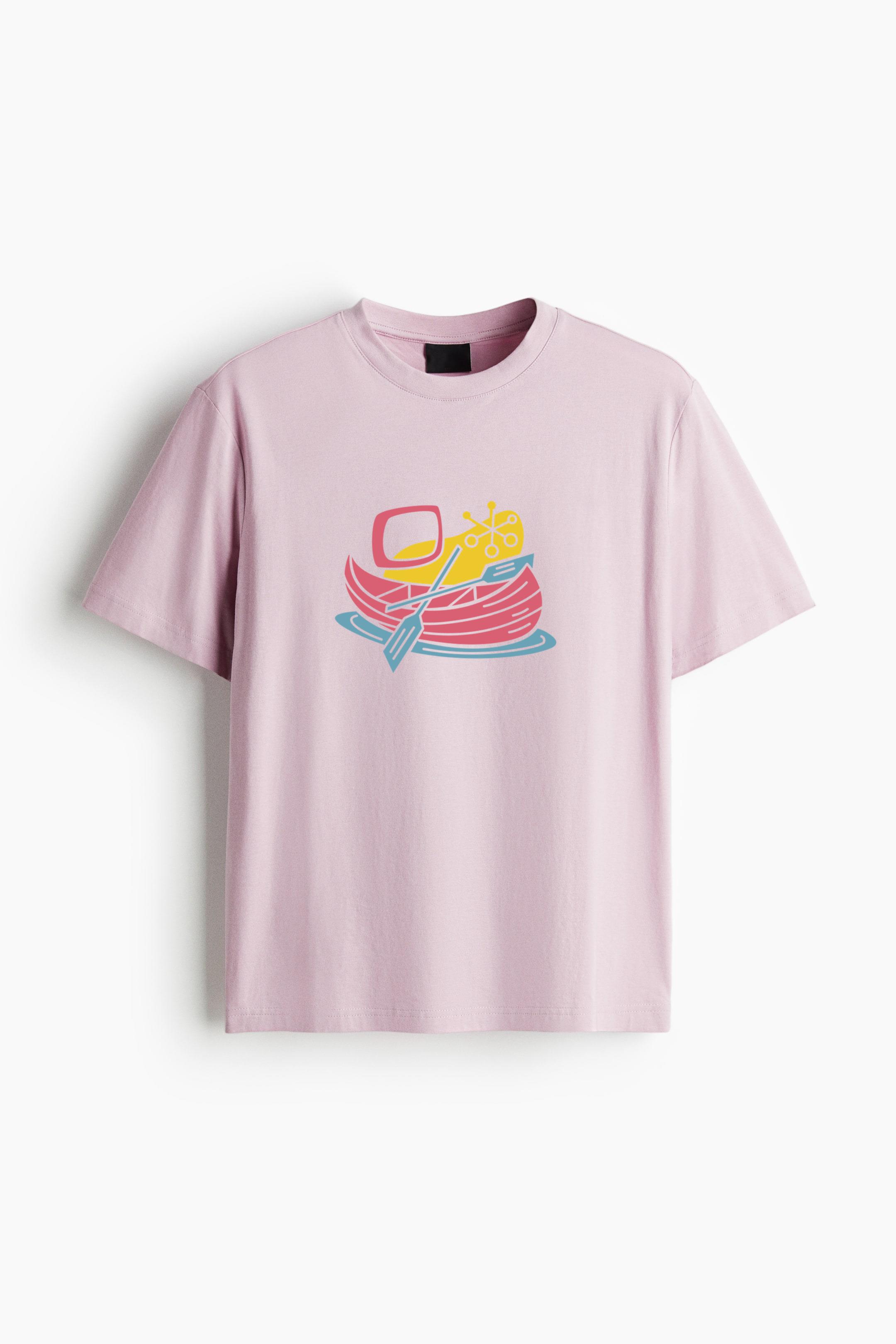 Vehicle Canoe Retro Transport Cotton T-Shirt - Image 3