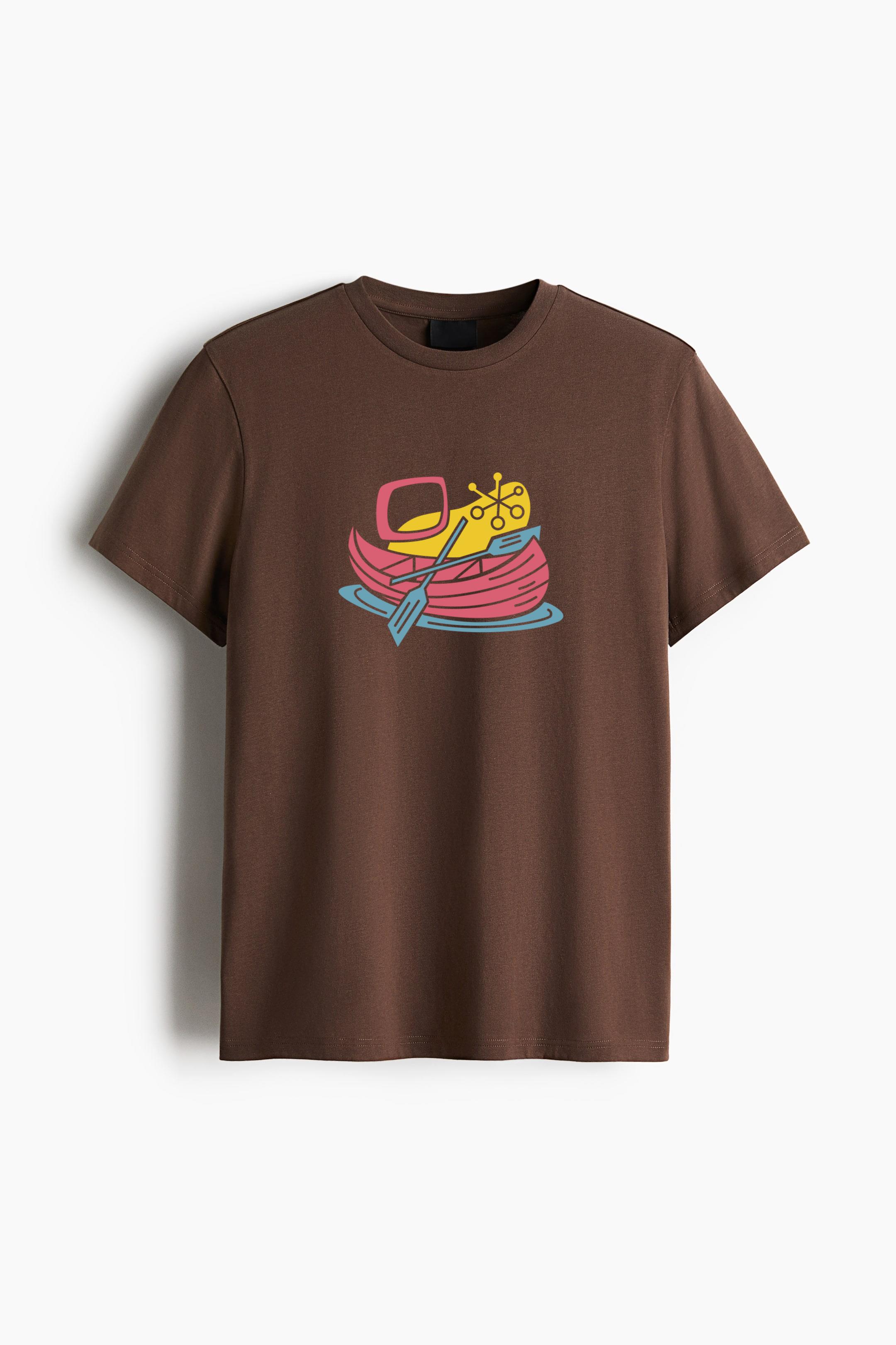 Vehicle Canoe Retro Transport Cotton T-Shirt - Image 2