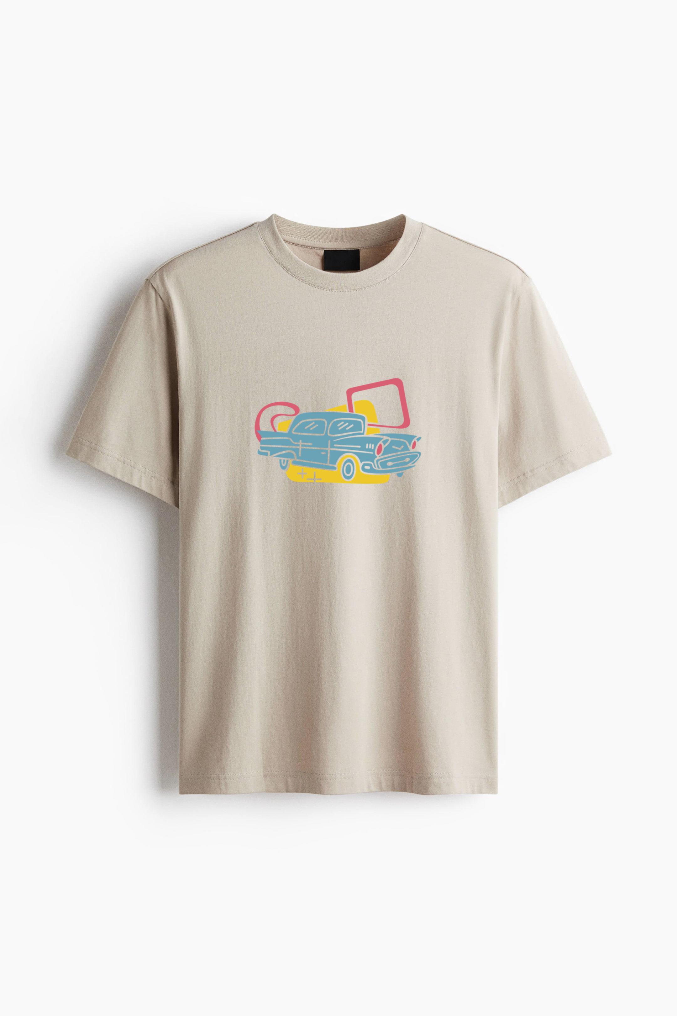 Vehicle Simple Retro Car Transport Cotton T-Shirt - Image 4