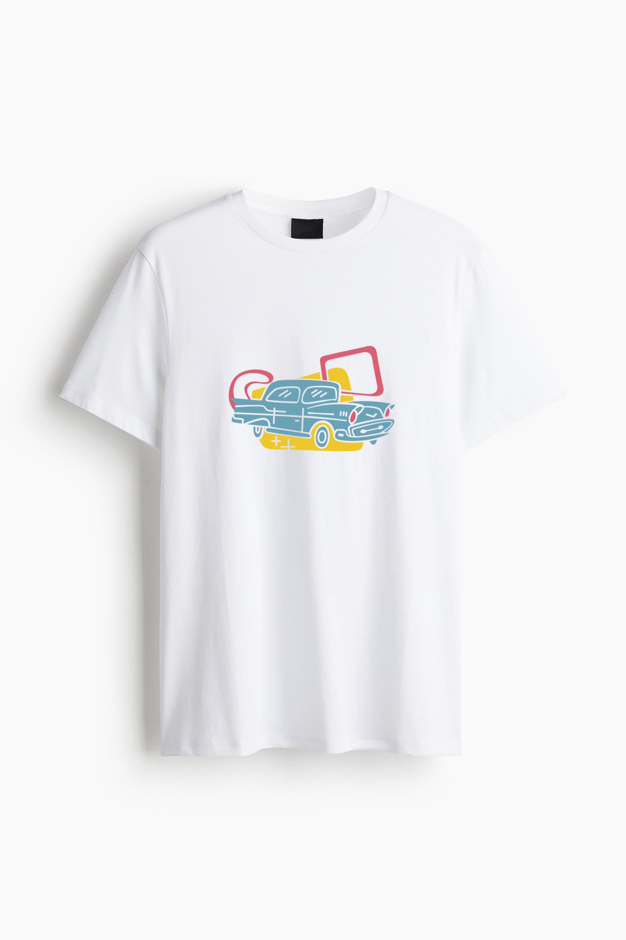 Vehicle Simple Retro Car Transport Cotton T-Shirt 