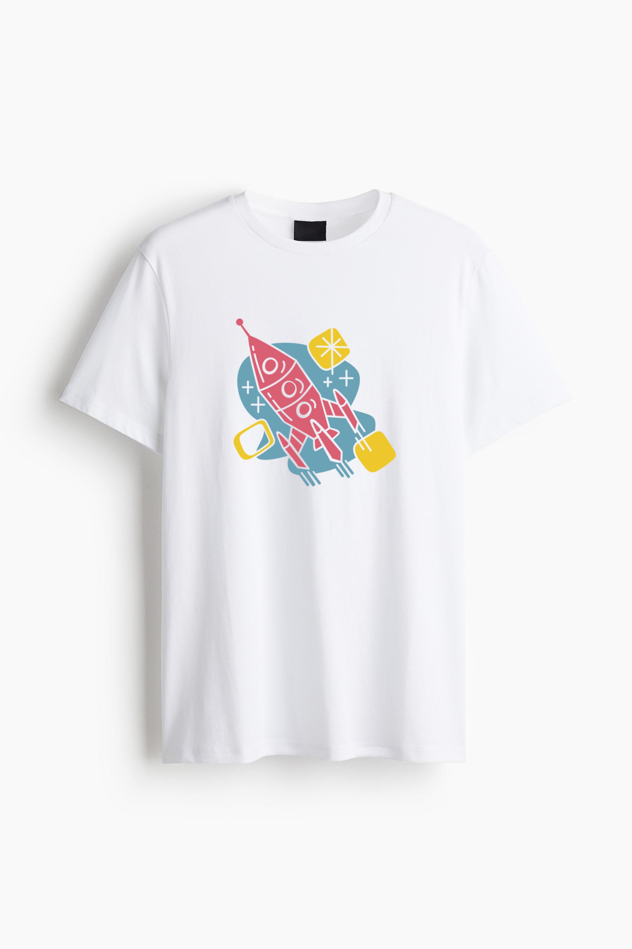 Vehicle Spaceship Retro Transport Cotton T-Shirt 