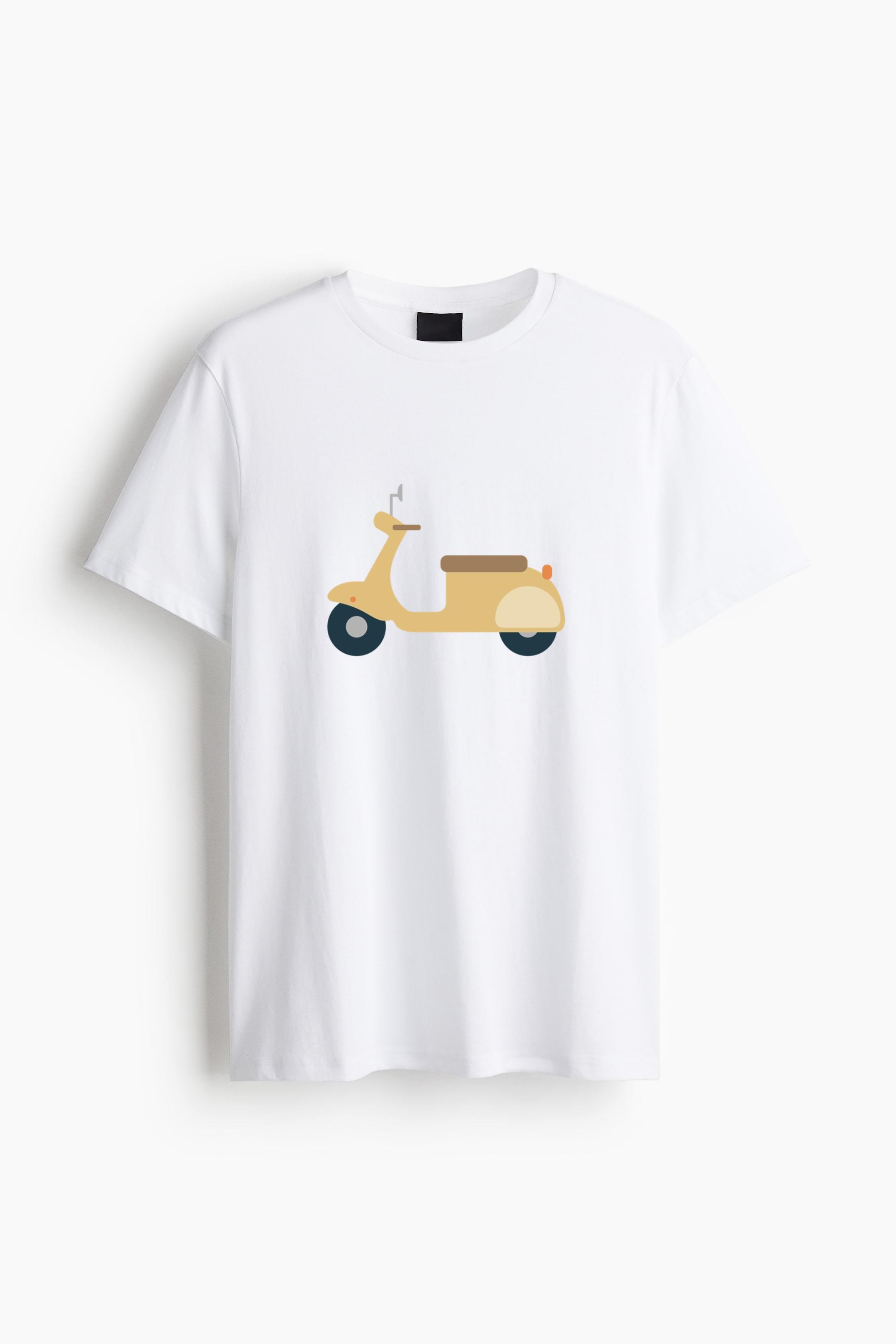 Vintage Motorbike Flat Cotton T-Shirt 