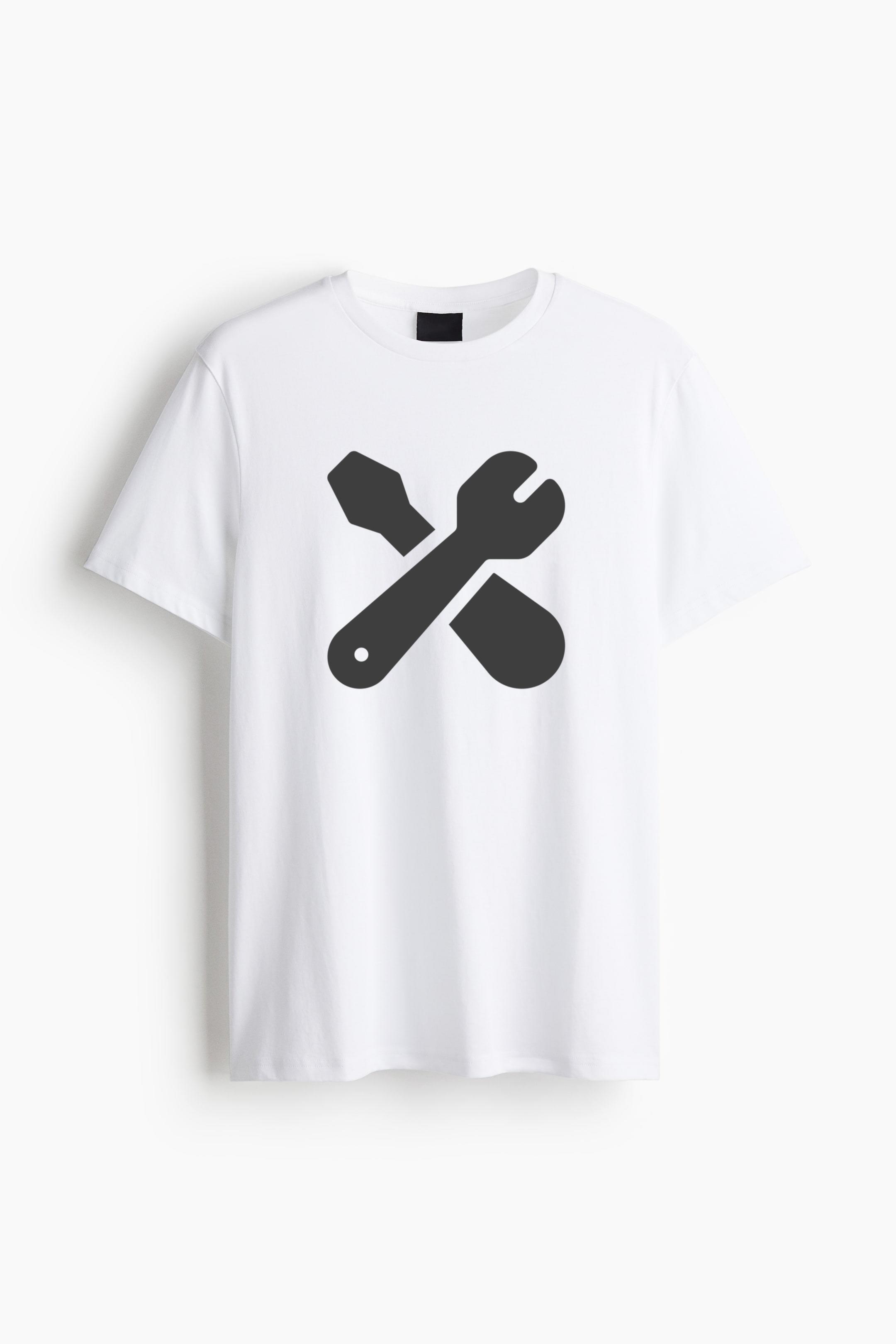 Wrench And Screwdriver Icon Cotton T-Shirt 